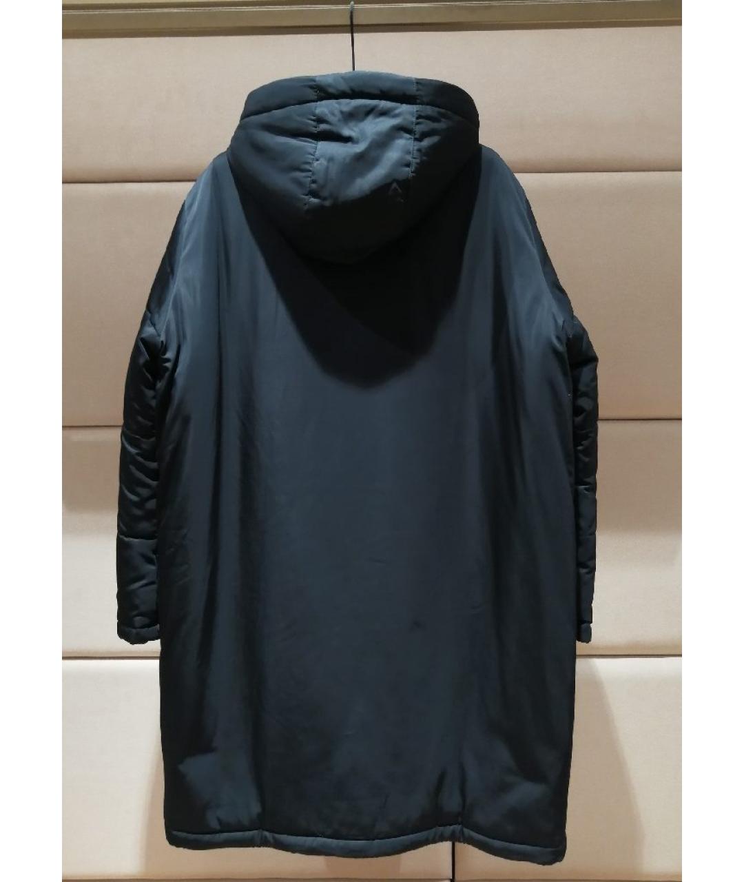 VERSACE JEANS COUTURE Черное полиэстеровое пальто, фото 2