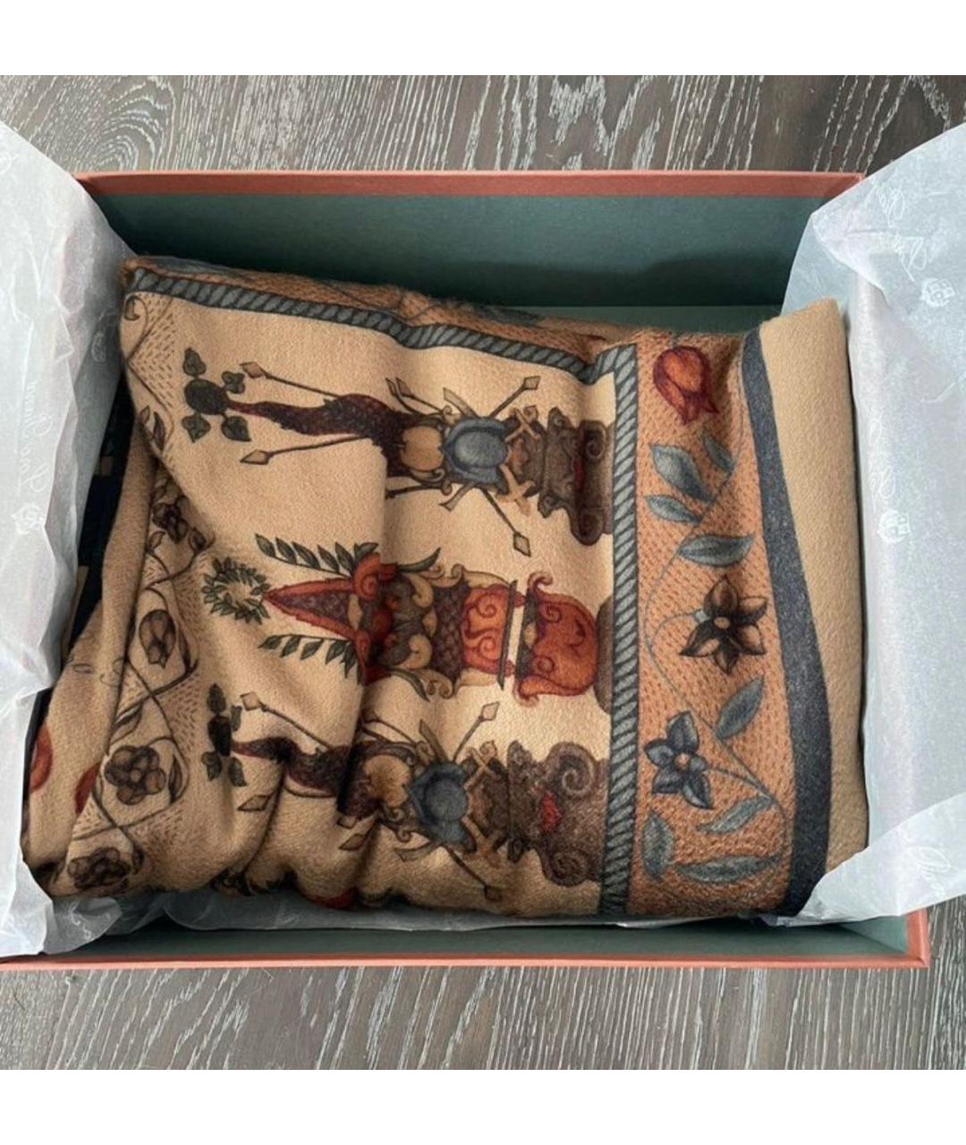 LORO PIANA Коричневый платок, фото 2