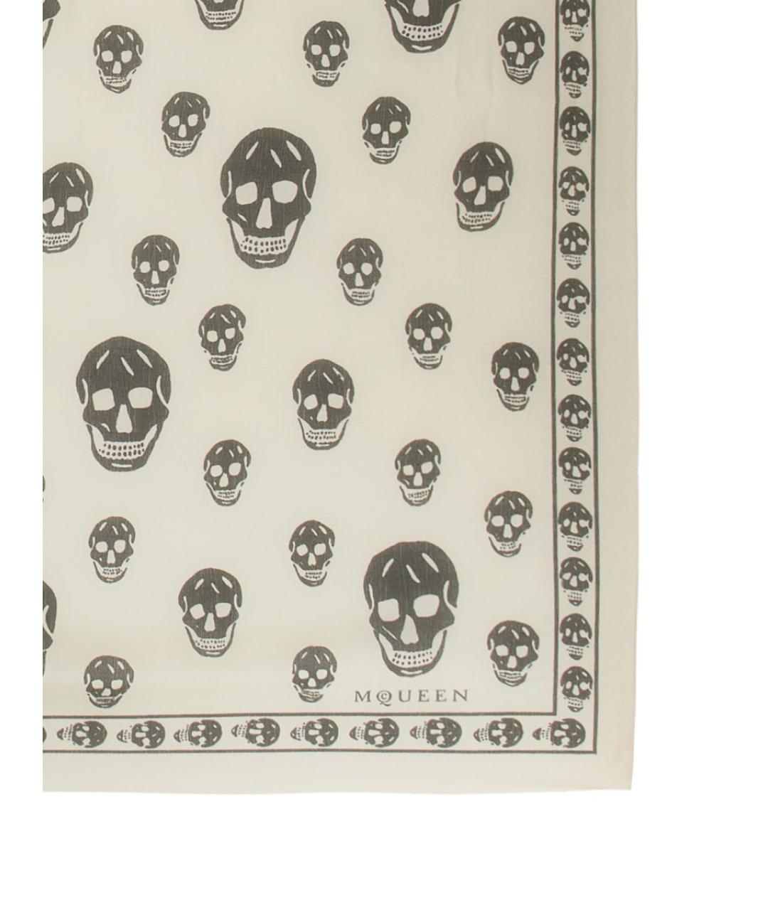 ALEXANDER MCQUEEN Белый шелковый шарф, фото 2