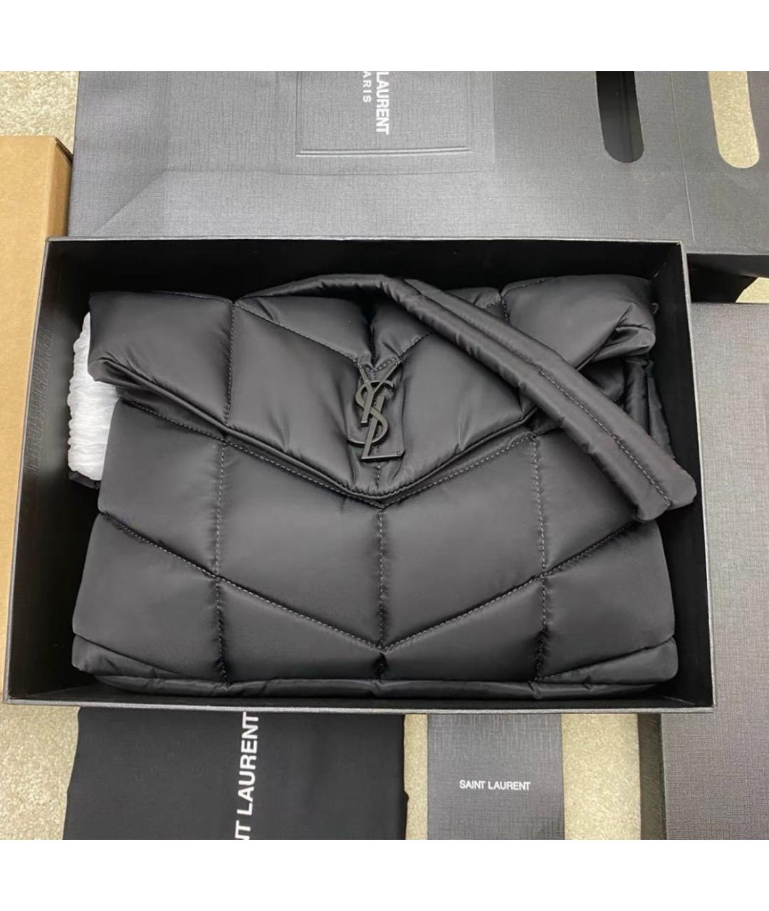 SAINT LAURENT Черная кожаная сумка через плечо, фото 2