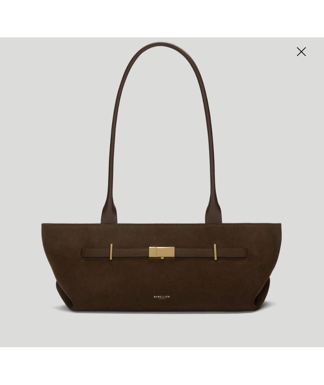 DEMELLIER Коричневая замшевая сумка с короткими ручками, фото 5