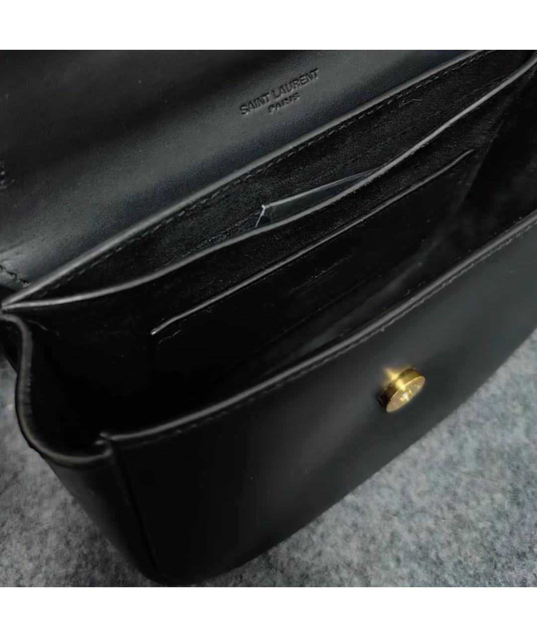 SAINT LAURENT Черная кожаная сумка через плечо, фото 4