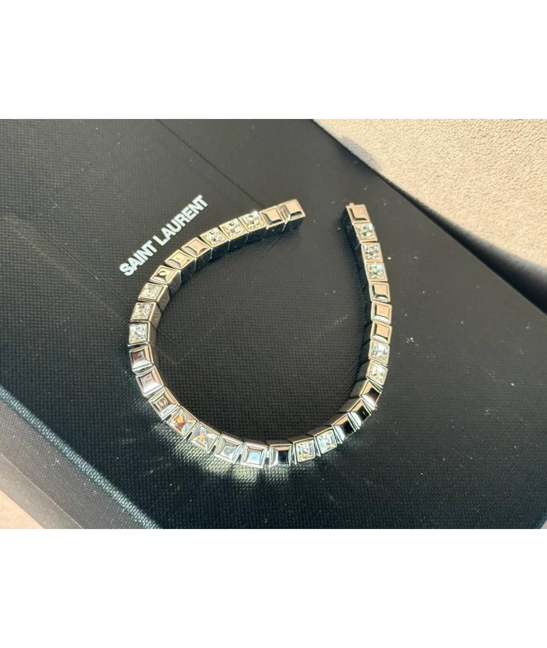 SAINT LAURENT Серебрянный металлический браслет, фото 2