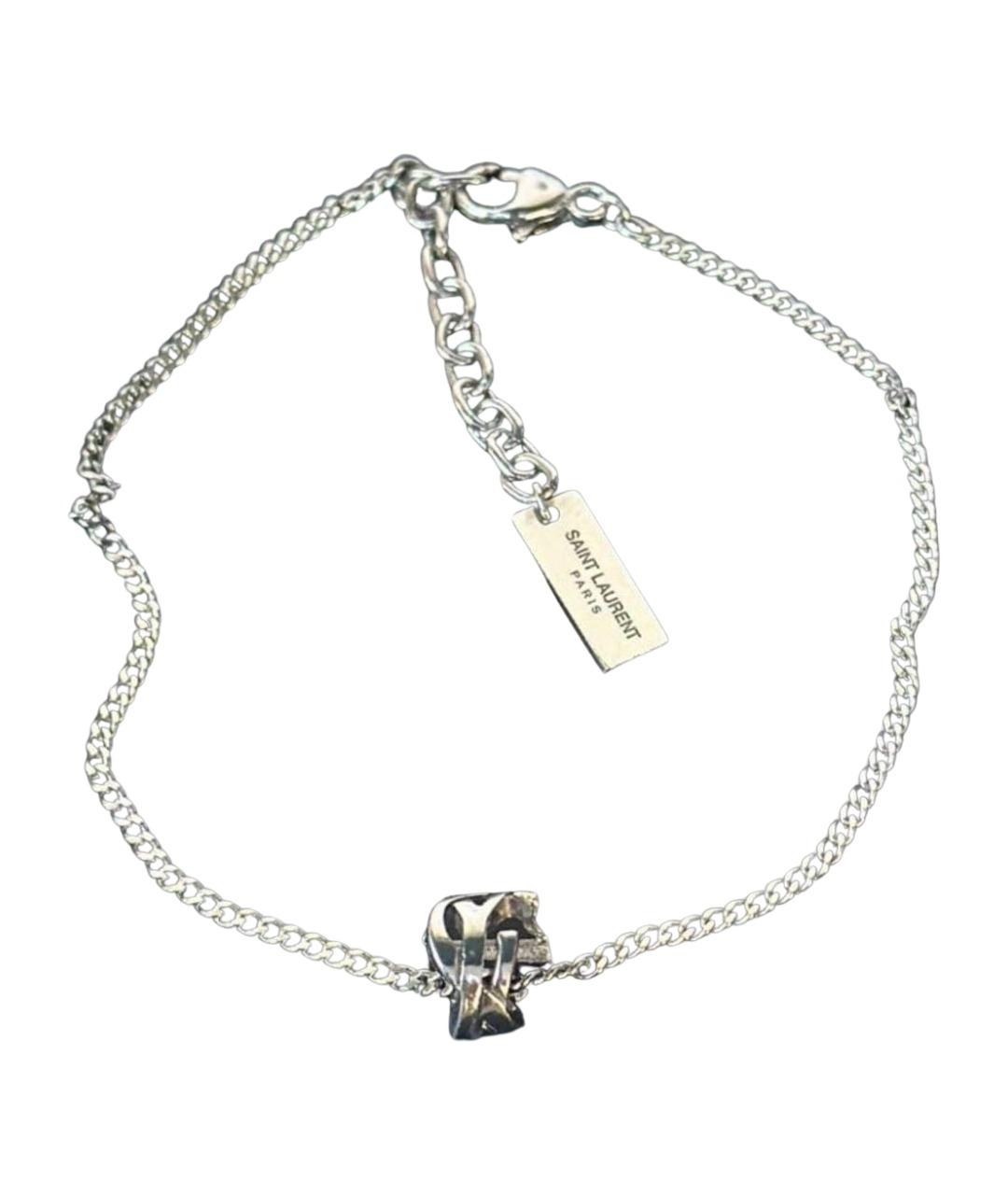SAINT LAURENT Серебрянный металлический браслет, фото 1