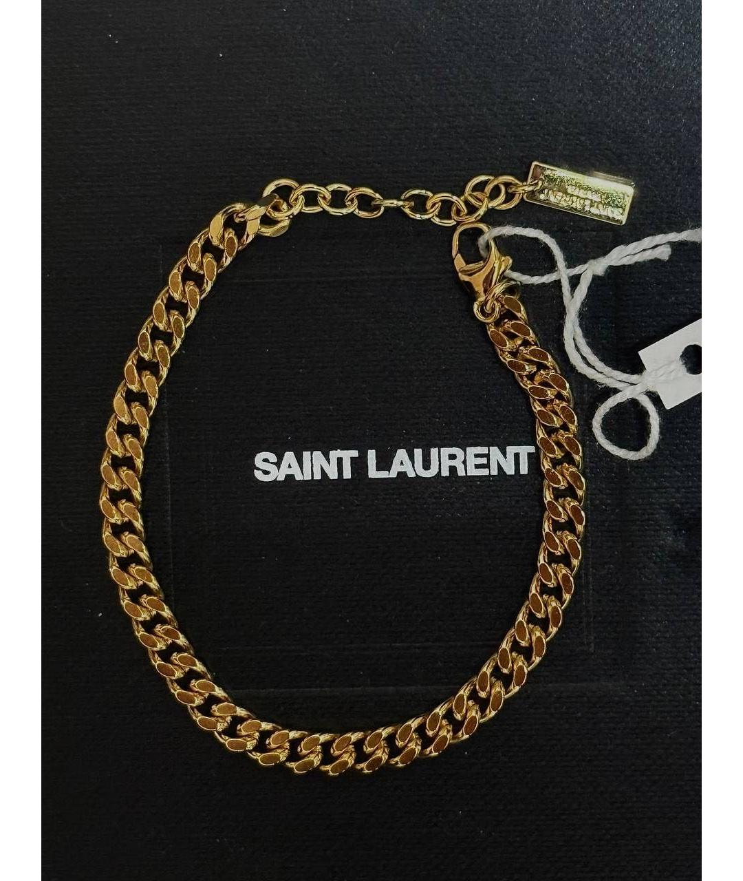 SAINT LAURENT Золотой позолоченный браслет, фото 4