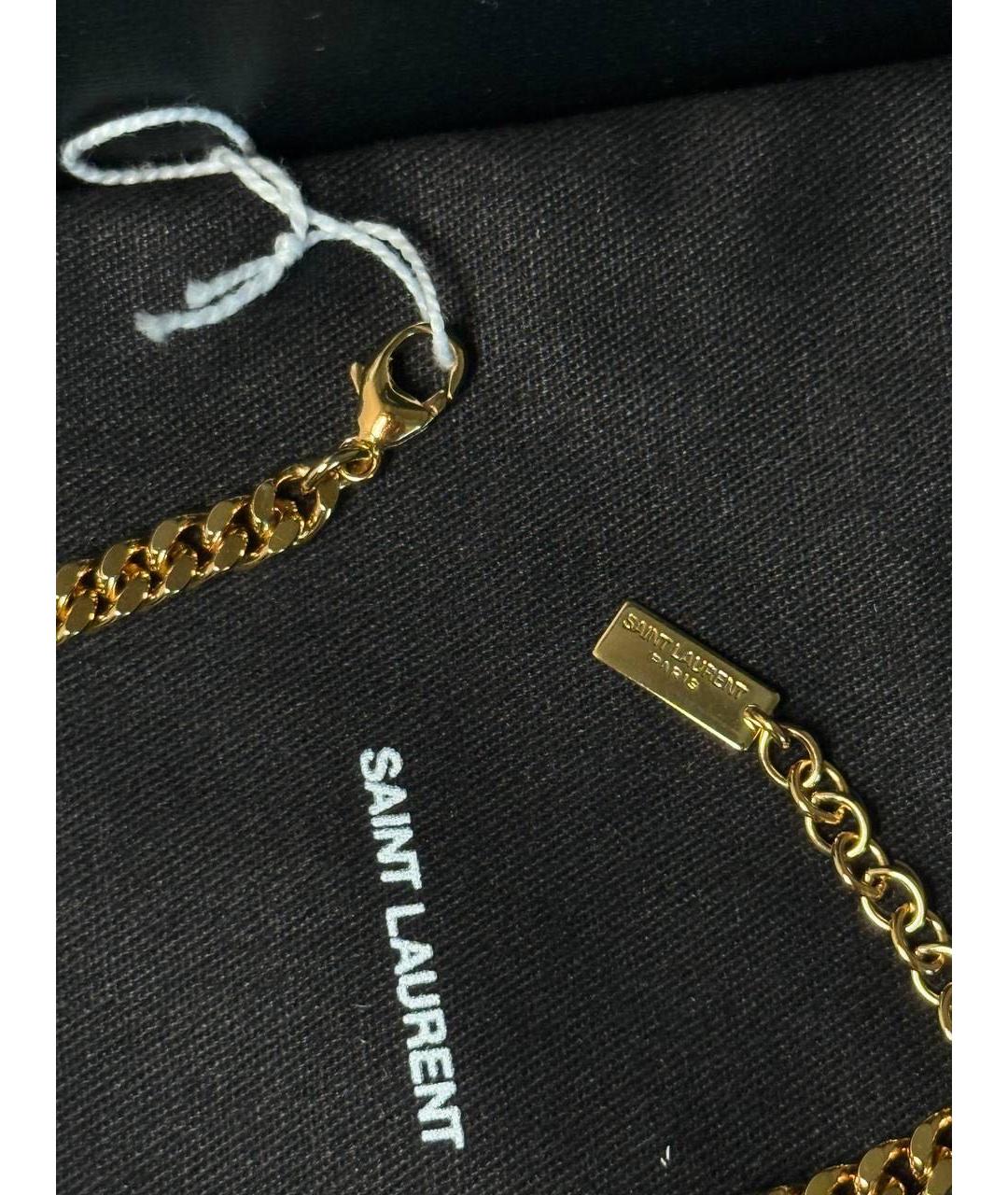 SAINT LAURENT Золотой позолоченный браслет, фото 2