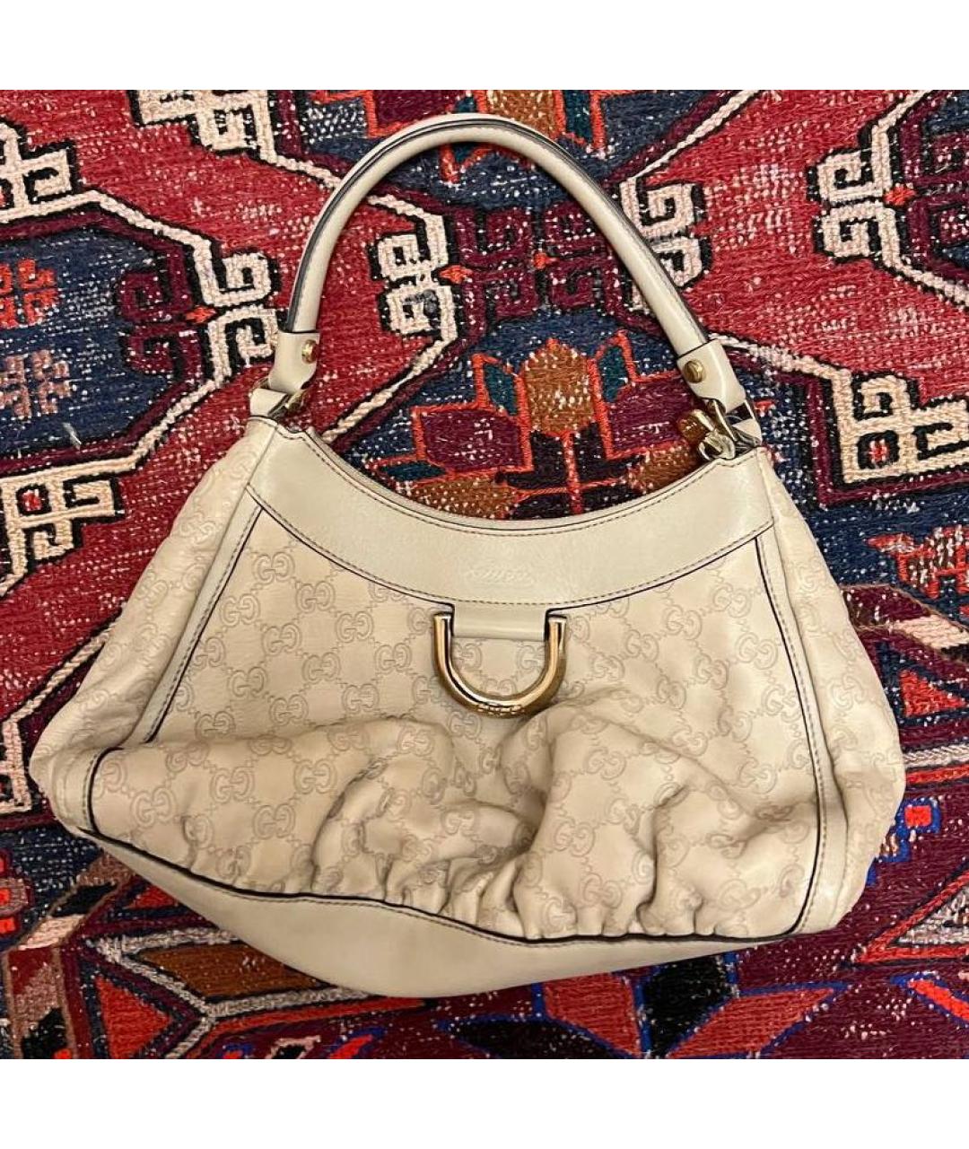 GUCCI Бежевая кожаная сумка через плечо, фото 8