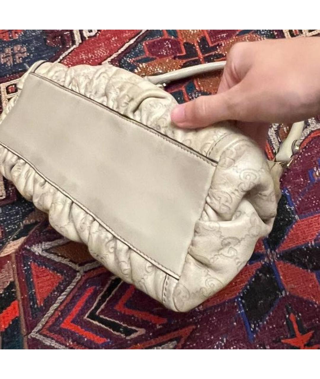 GUCCI Бежевая кожаная сумка через плечо, фото 5