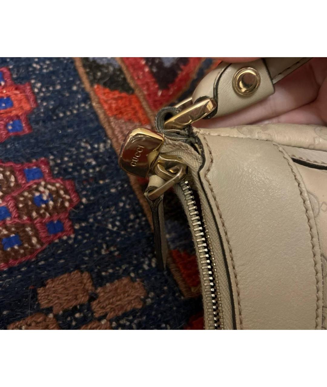 GUCCI Бежевая кожаная сумка через плечо, фото 2