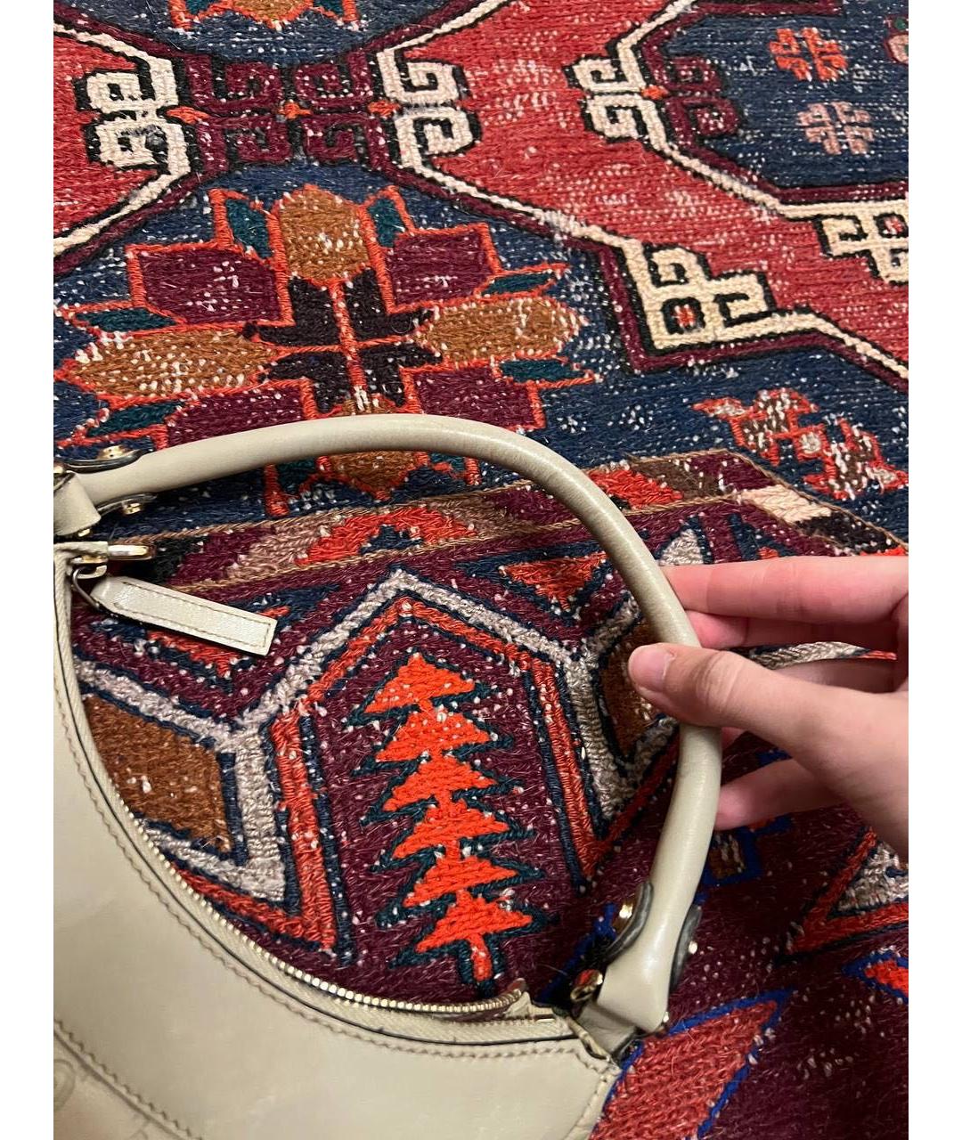 GUCCI Бежевая кожаная сумка через плечо, фото 3