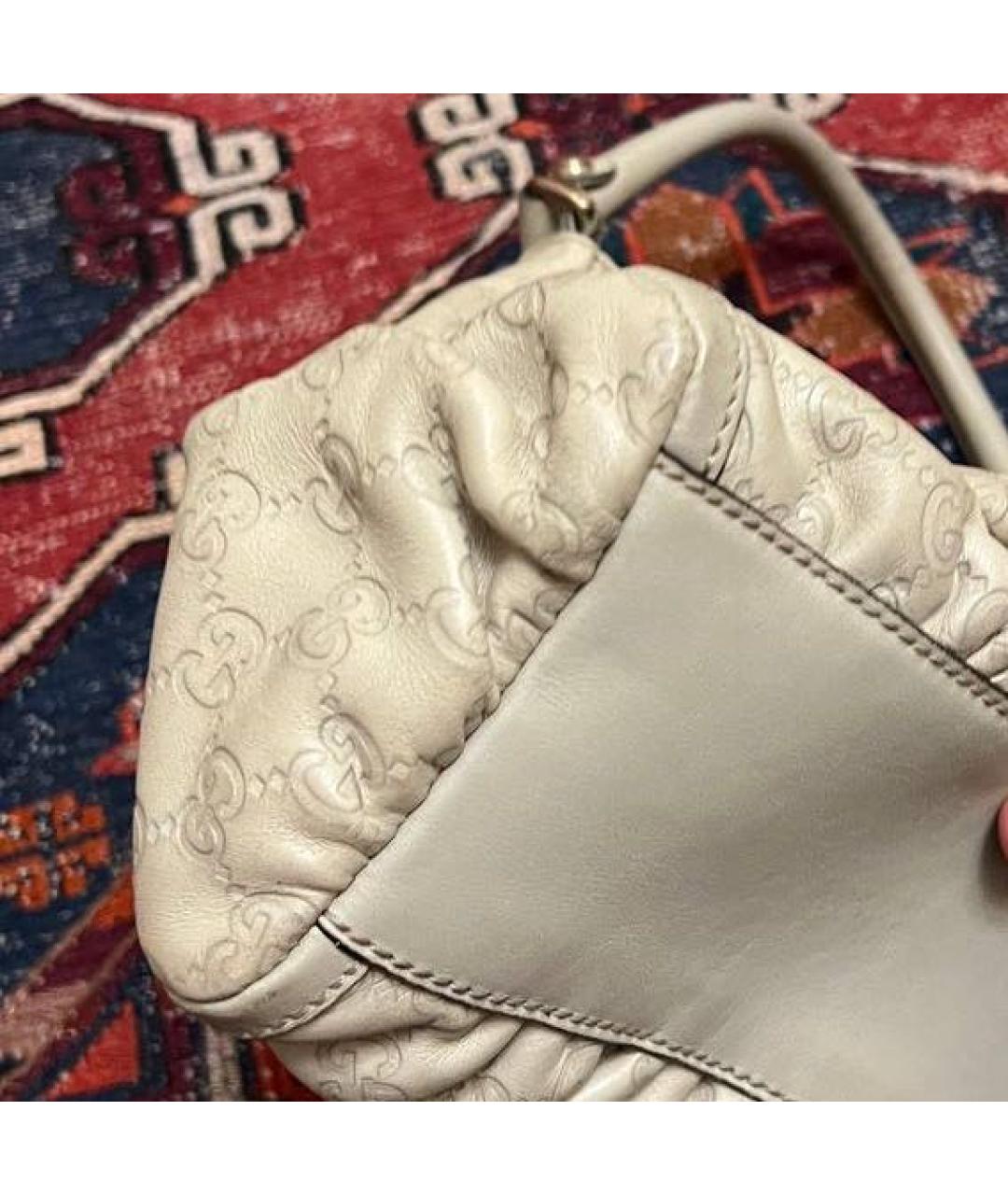 GUCCI Бежевая кожаная сумка через плечо, фото 6