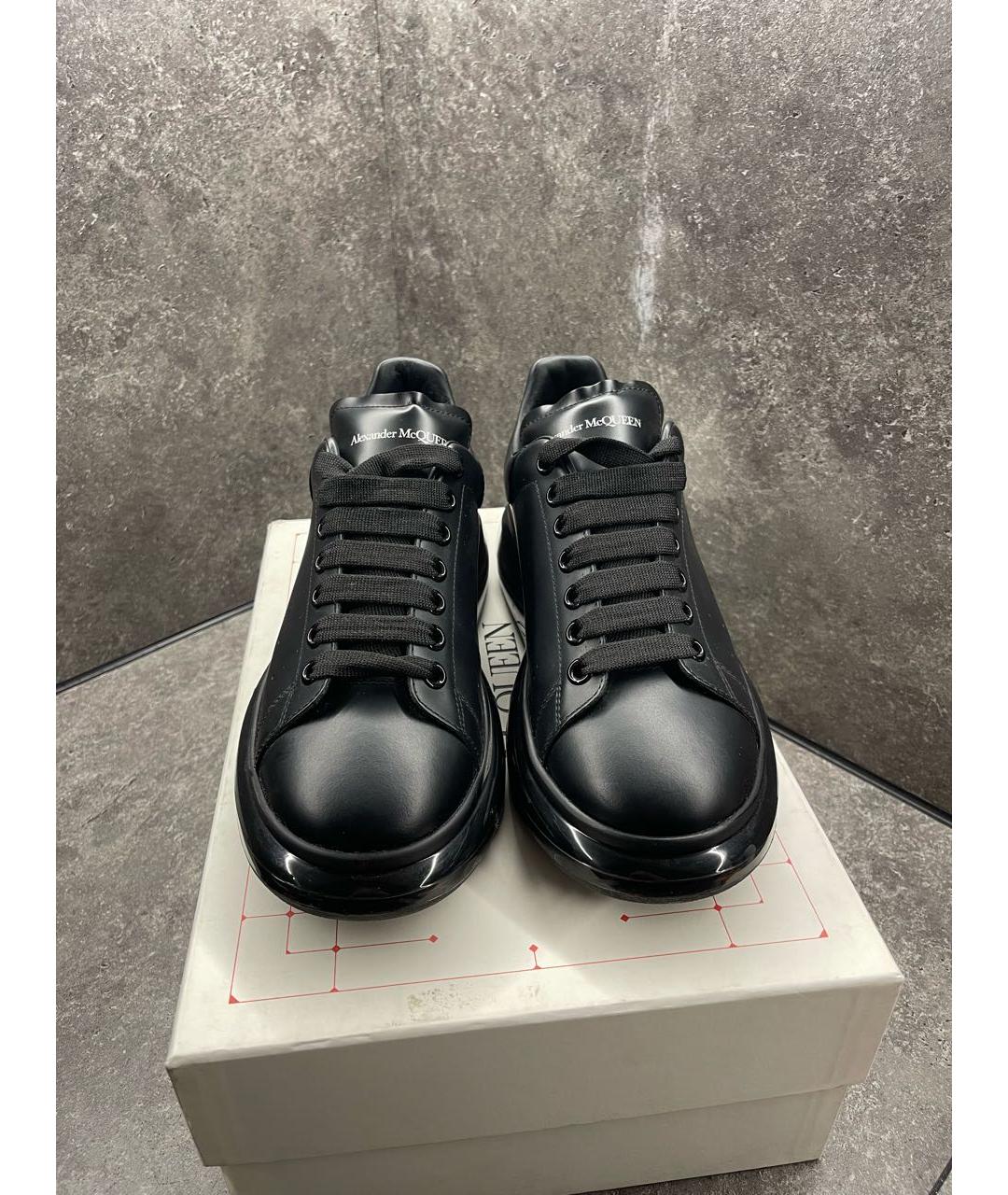 ALEXANDER MCQUEEN Черные кожаные низкие кроссовки / кеды, фото 3