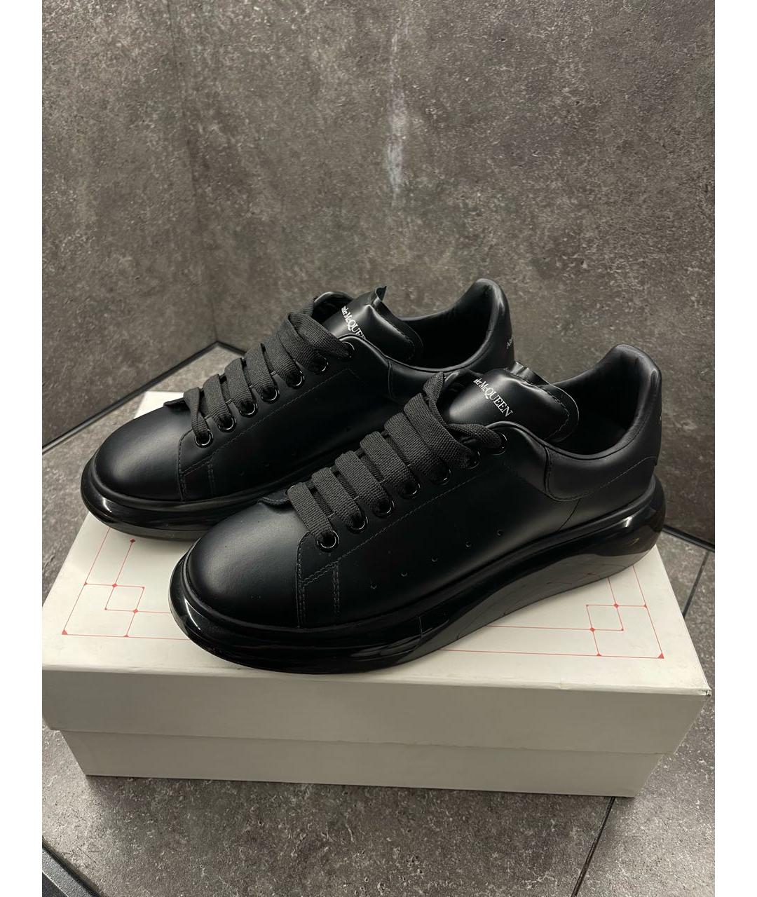 ALEXANDER MCQUEEN Черные кожаные низкие кроссовки / кеды, фото 2