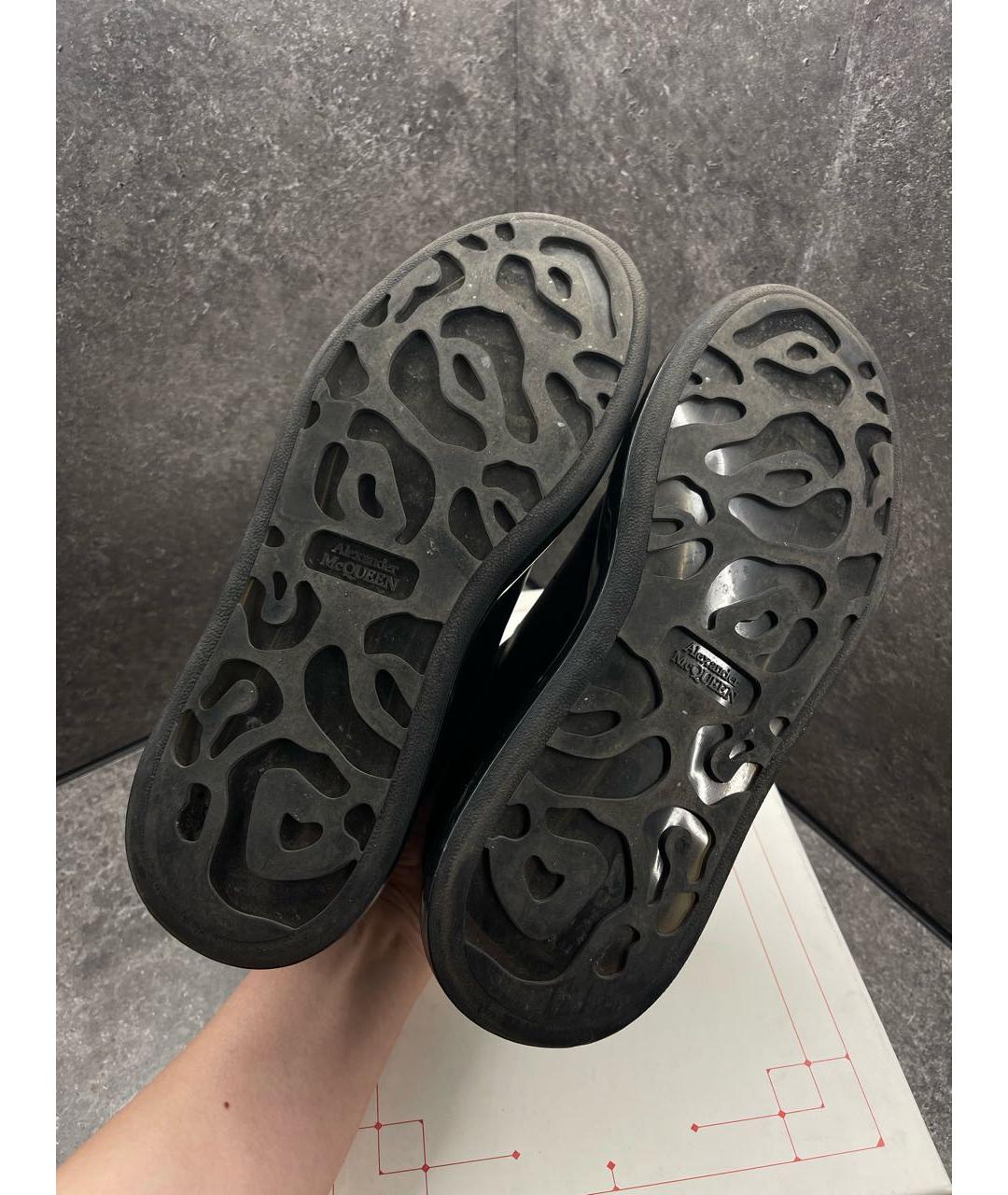 ALEXANDER MCQUEEN Черные кожаные низкие кроссовки / кеды, фото 7
