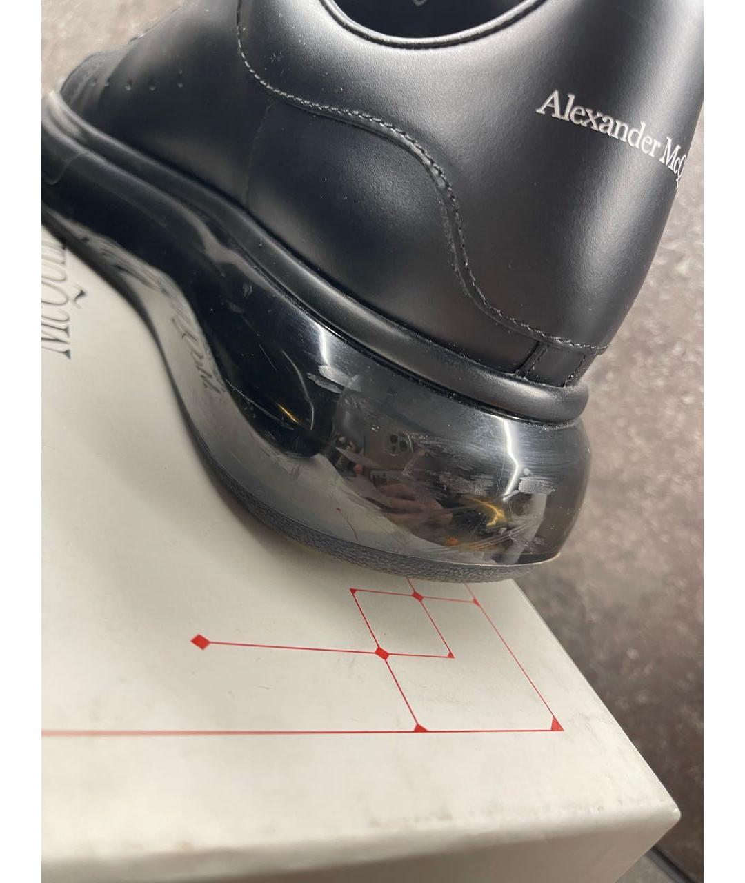 ALEXANDER MCQUEEN Черные кожаные низкие кроссовки / кеды, фото 6