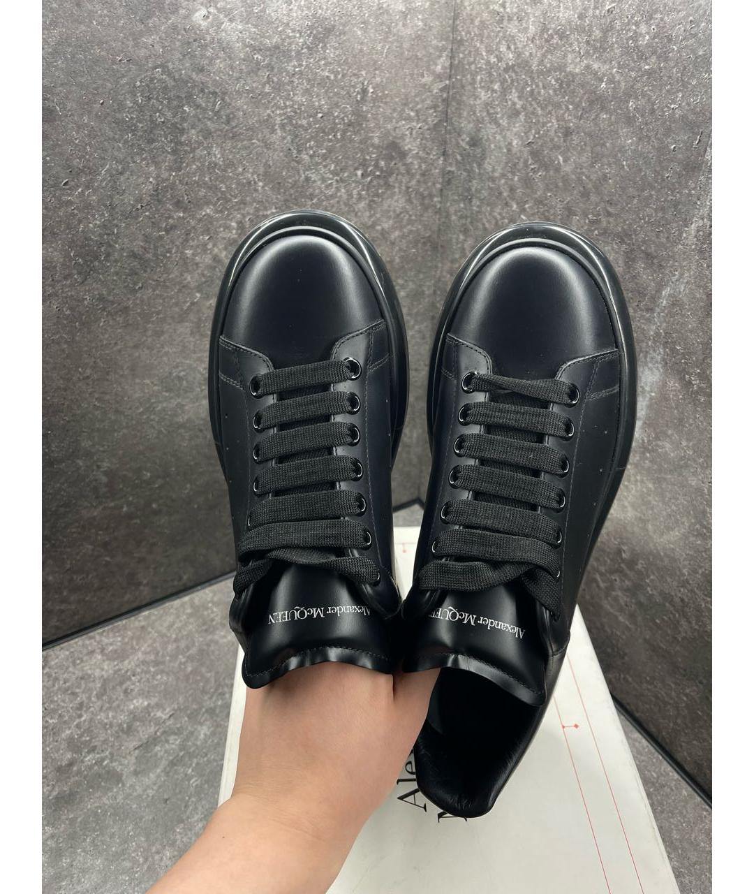 ALEXANDER MCQUEEN Черные кожаные низкие кроссовки / кеды, фото 4