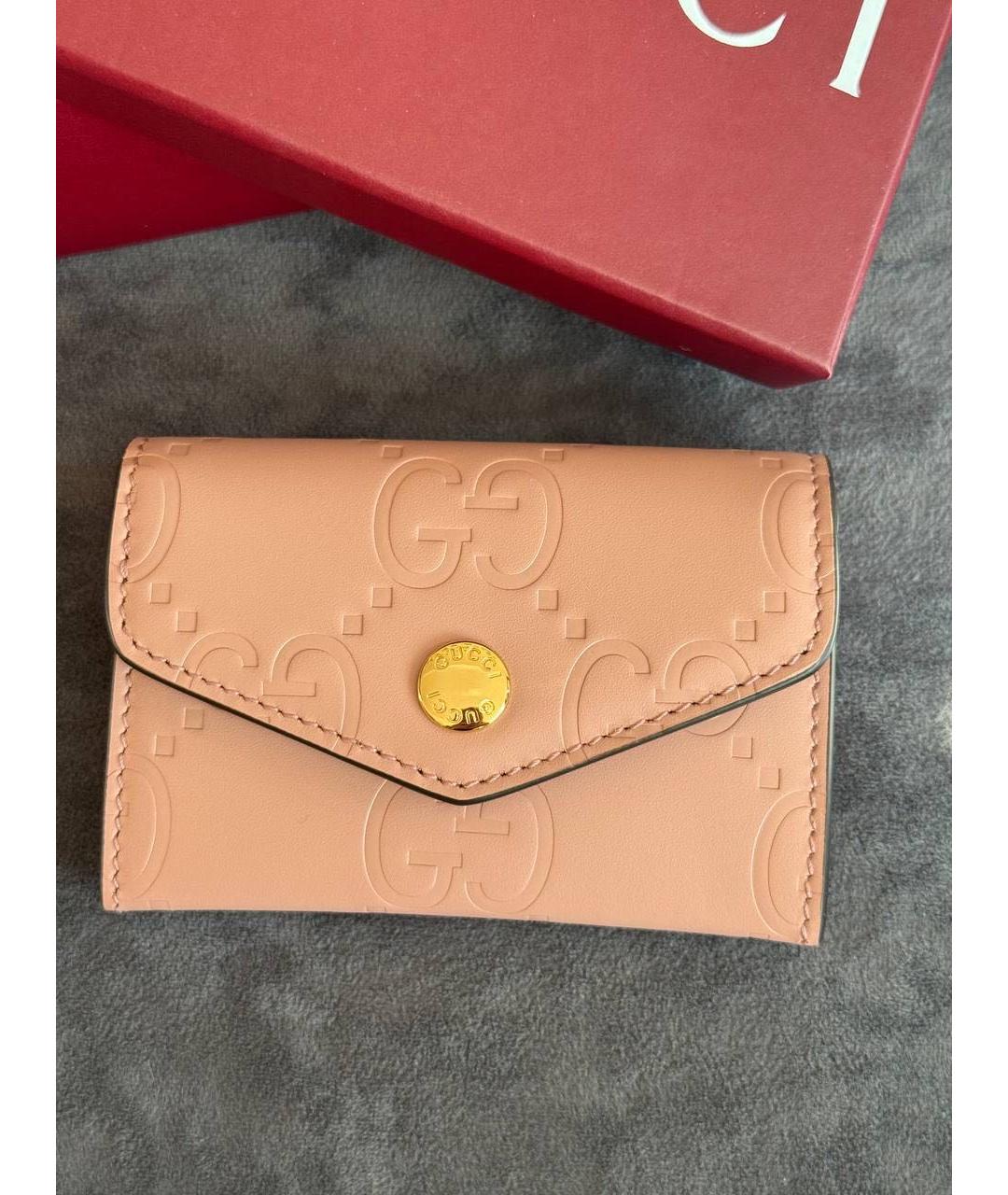 GUCCI Розовый кожаный кардхолдер, фото 8