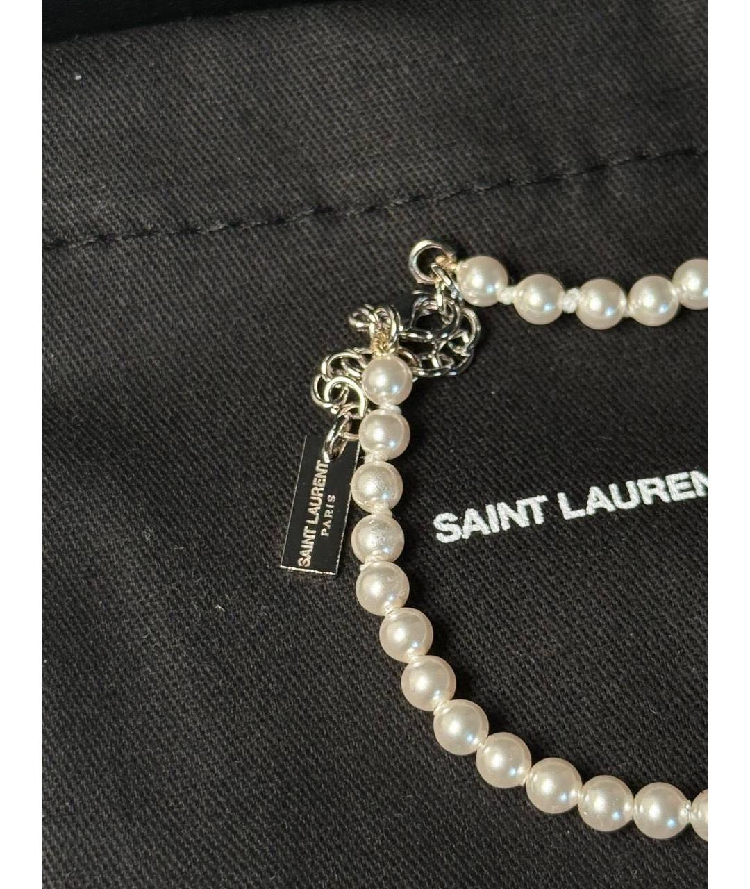SAINT LAURENT Белый жемчужный браслет, фото 2