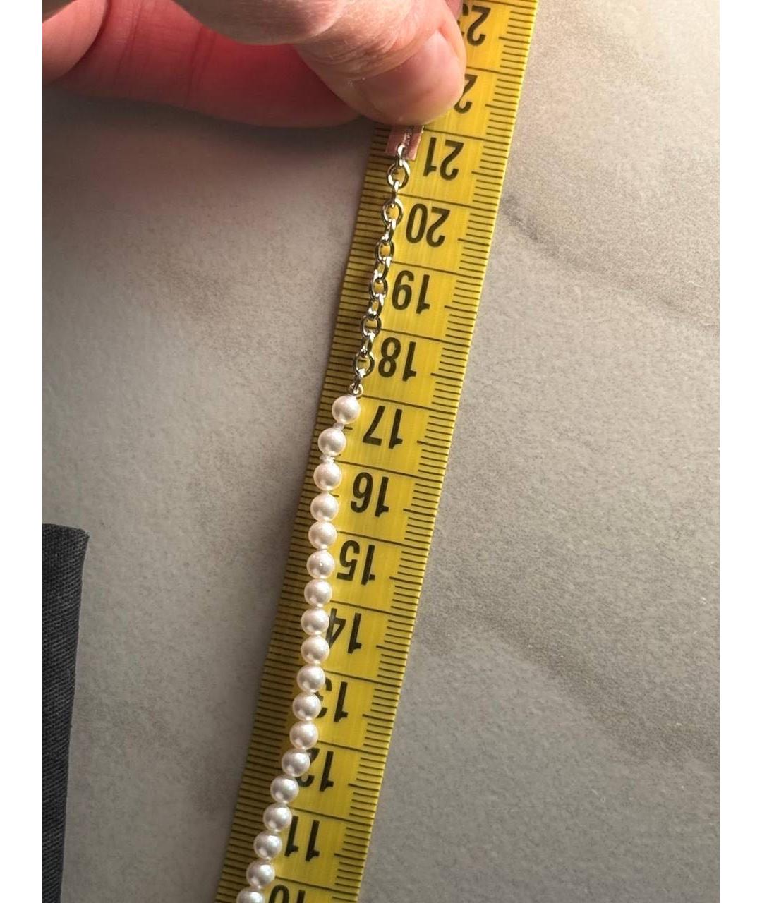 SAINT LAURENT Белый жемчужный браслет, фото 3
