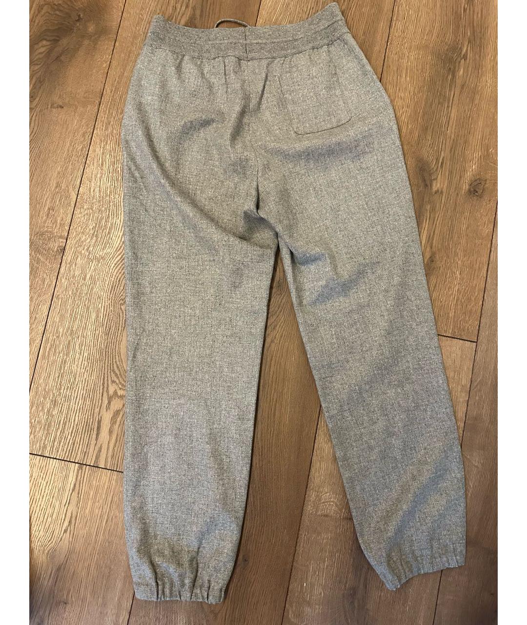 LORO PIANA Серые кашемировые брюки широкие, фото 3