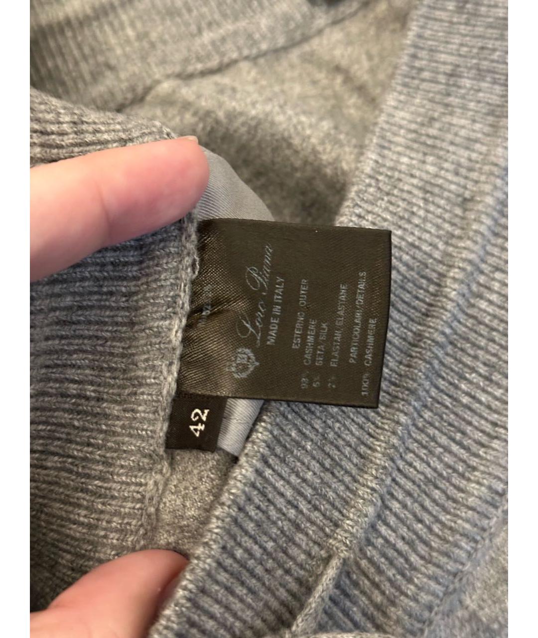 LORO PIANA Серые кашемировые брюки широкие, фото 5