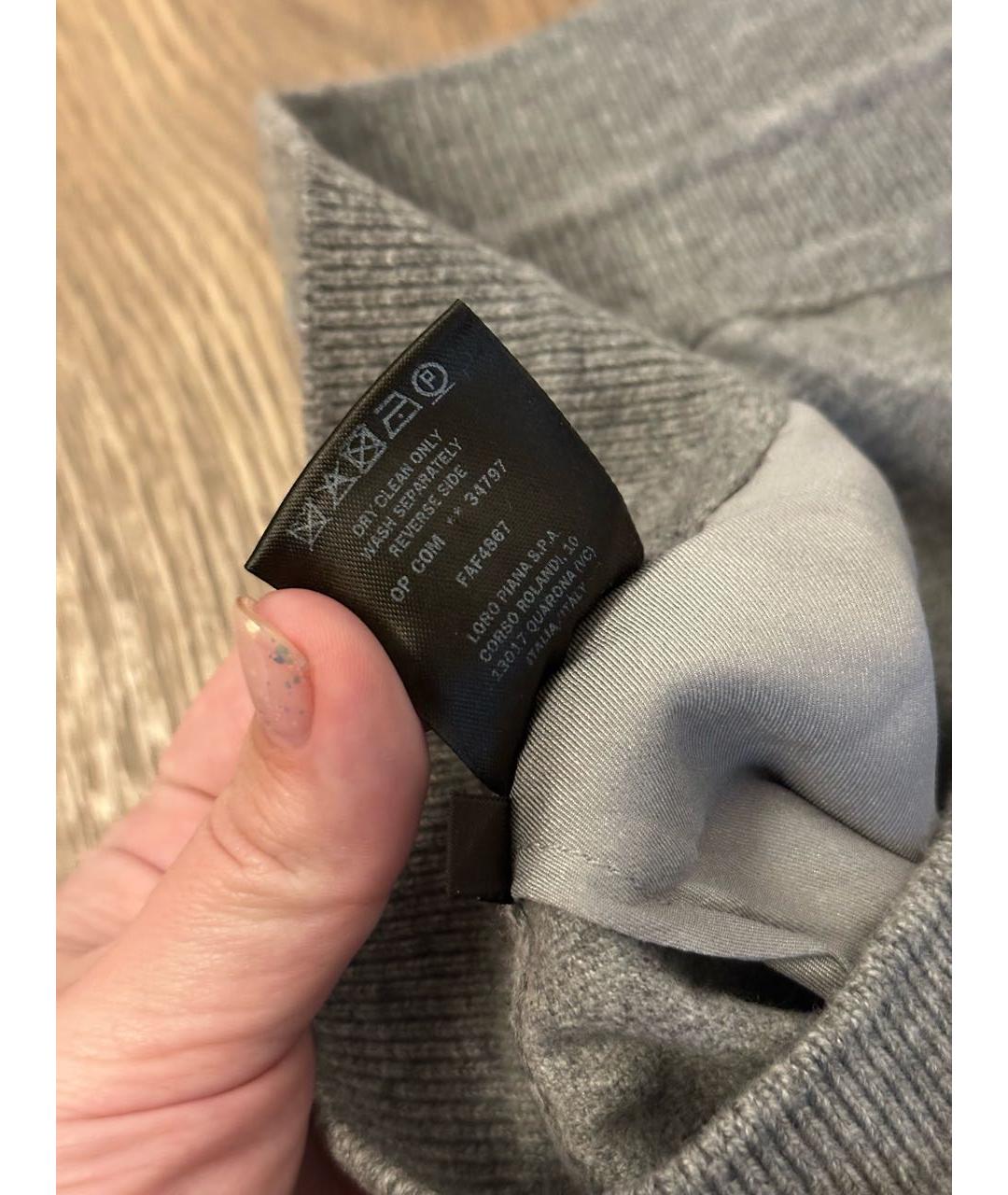 LORO PIANA Серые кашемировые брюки широкие, фото 6