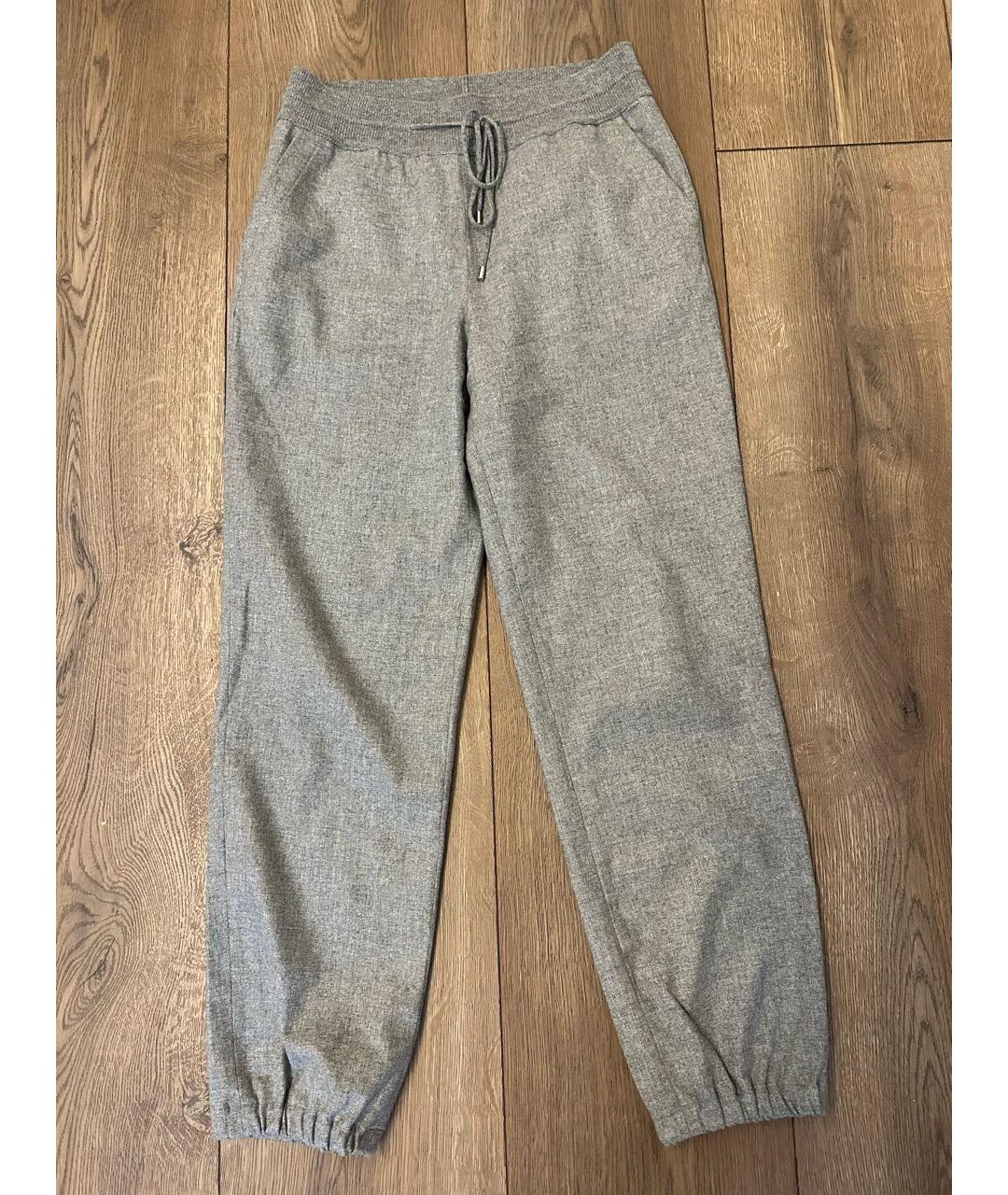 LORO PIANA Серые кашемировые брюки широкие, фото 2