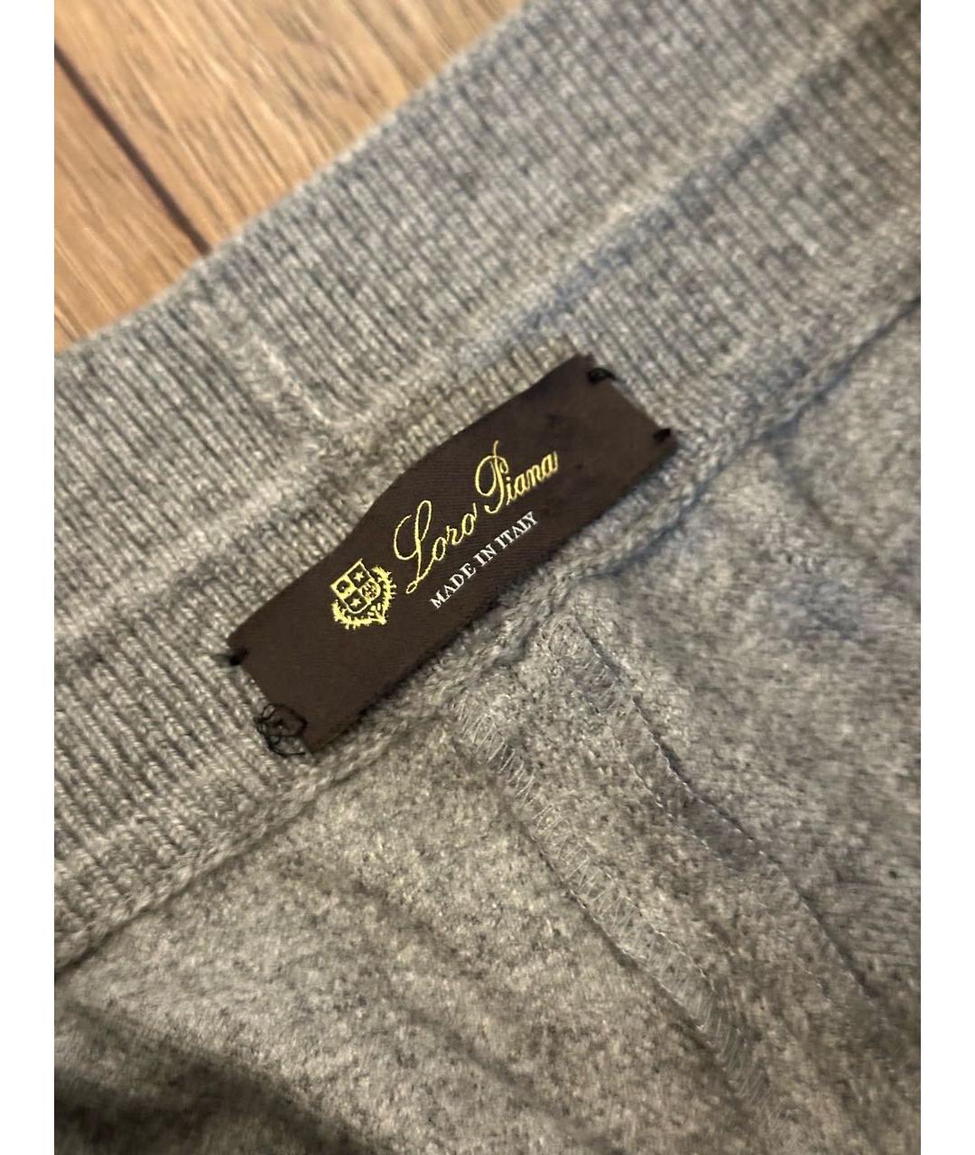 LORO PIANA Серые кашемировые брюки широкие, фото 4