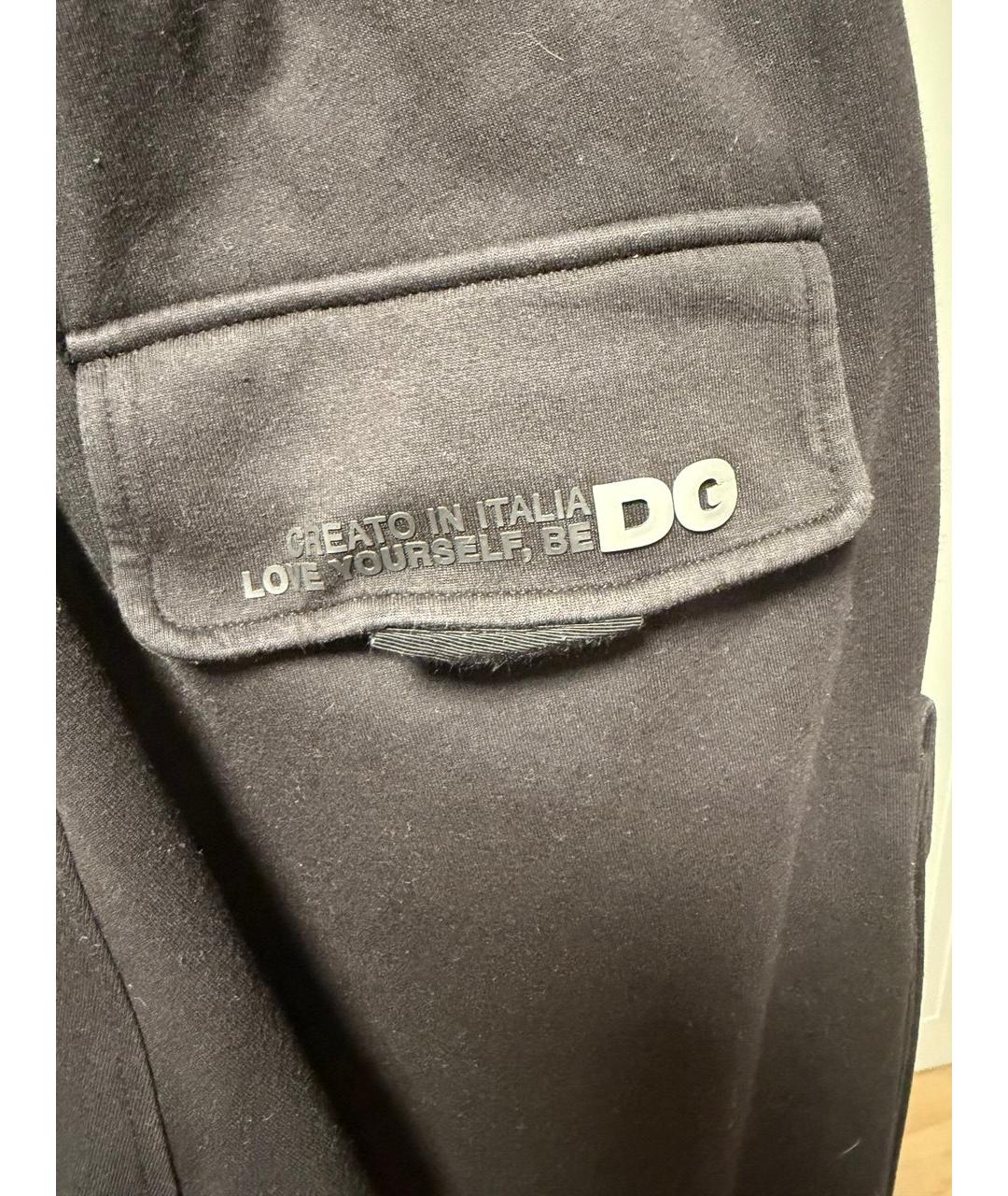 DOLCE&GABBANA Черные хлопковые повседневные брюки, фото 5