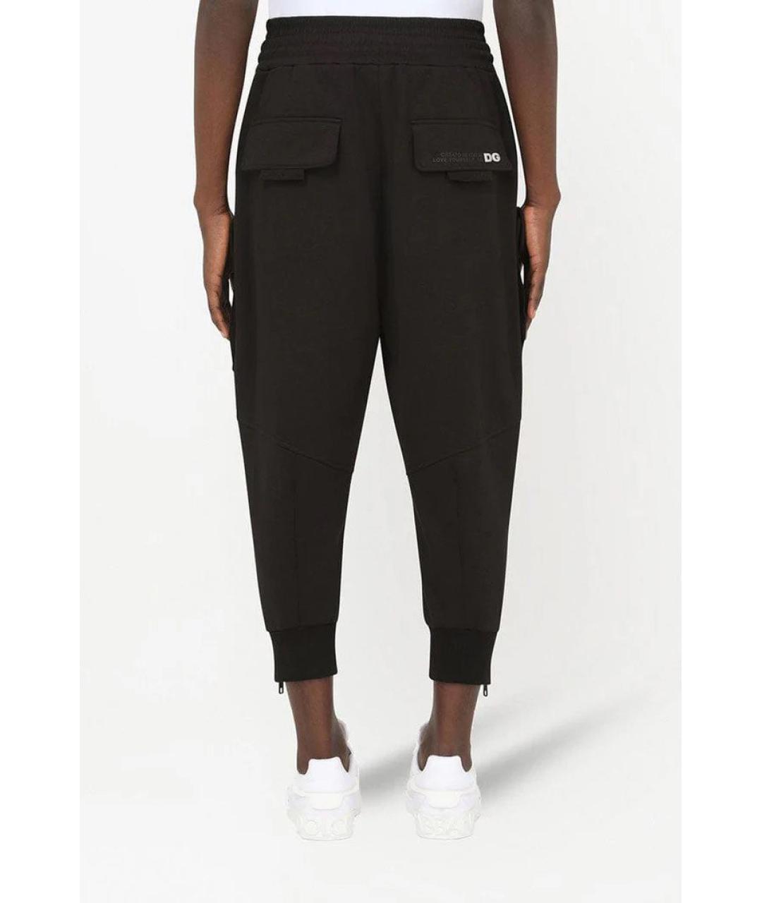DOLCE&GABBANA Черные хлопковые повседневные брюки, фото 3