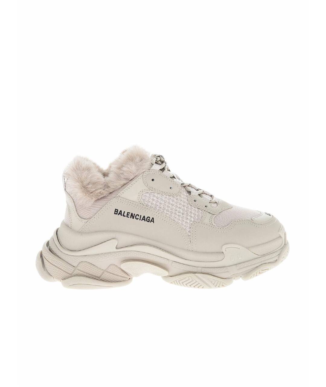 BALENCIAGA Бежевые текстильные кроссовки, фото 1