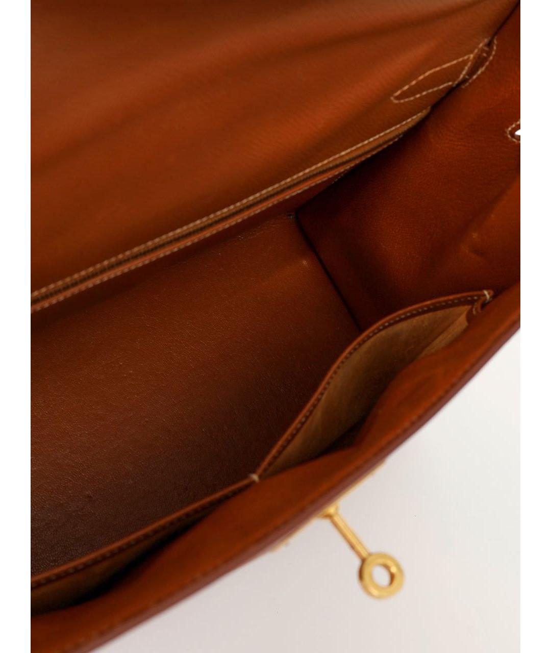 HERMES Бежевая кожаная сумка с короткими ручками, фото 8