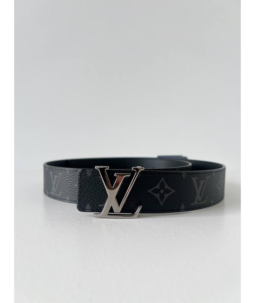 LOUIS VUITTON Черный кожаный ремень, фото 6