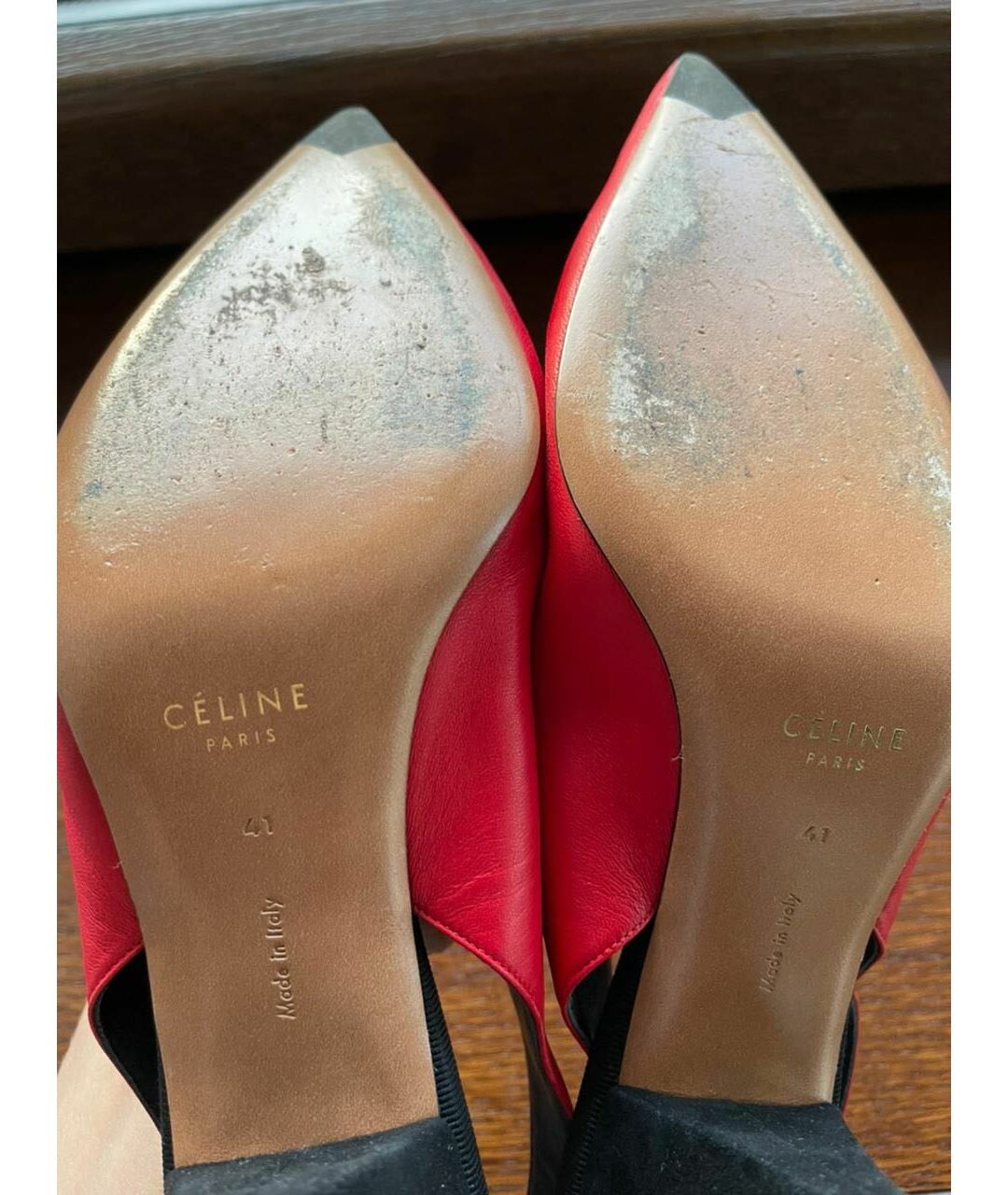 CELINE Красные кожаные туфли, фото 8