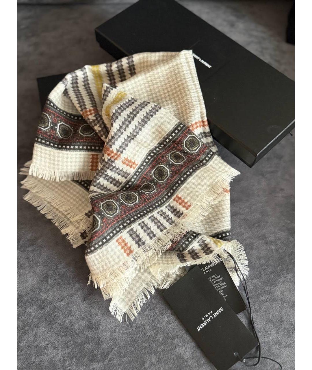 SAINT LAURENT Мульти кашемировый шарф, фото 8
