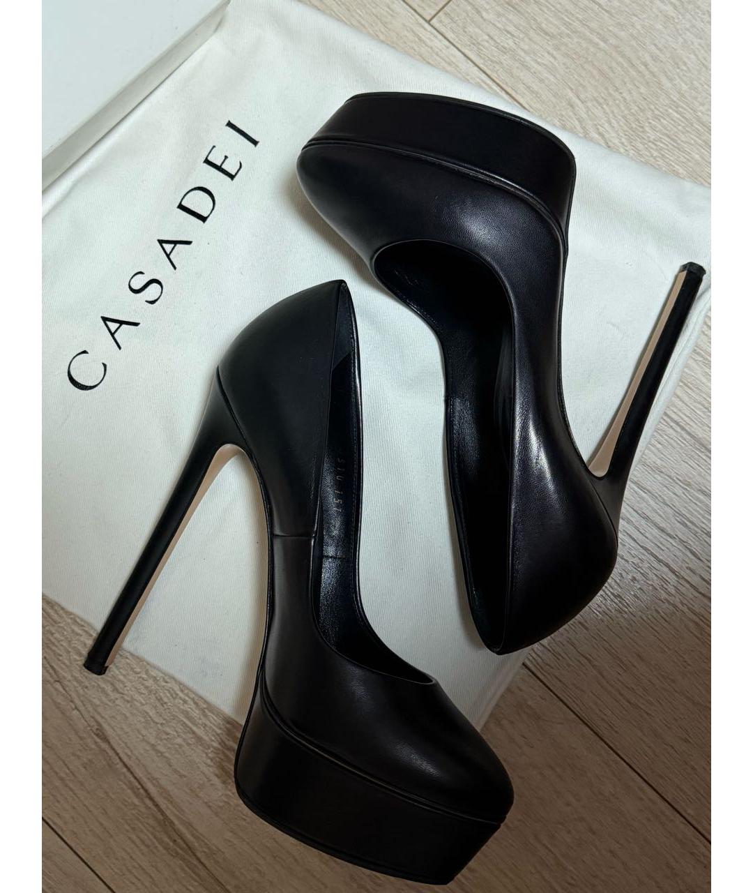 CASADEI Черные кожаные туфли, фото 5