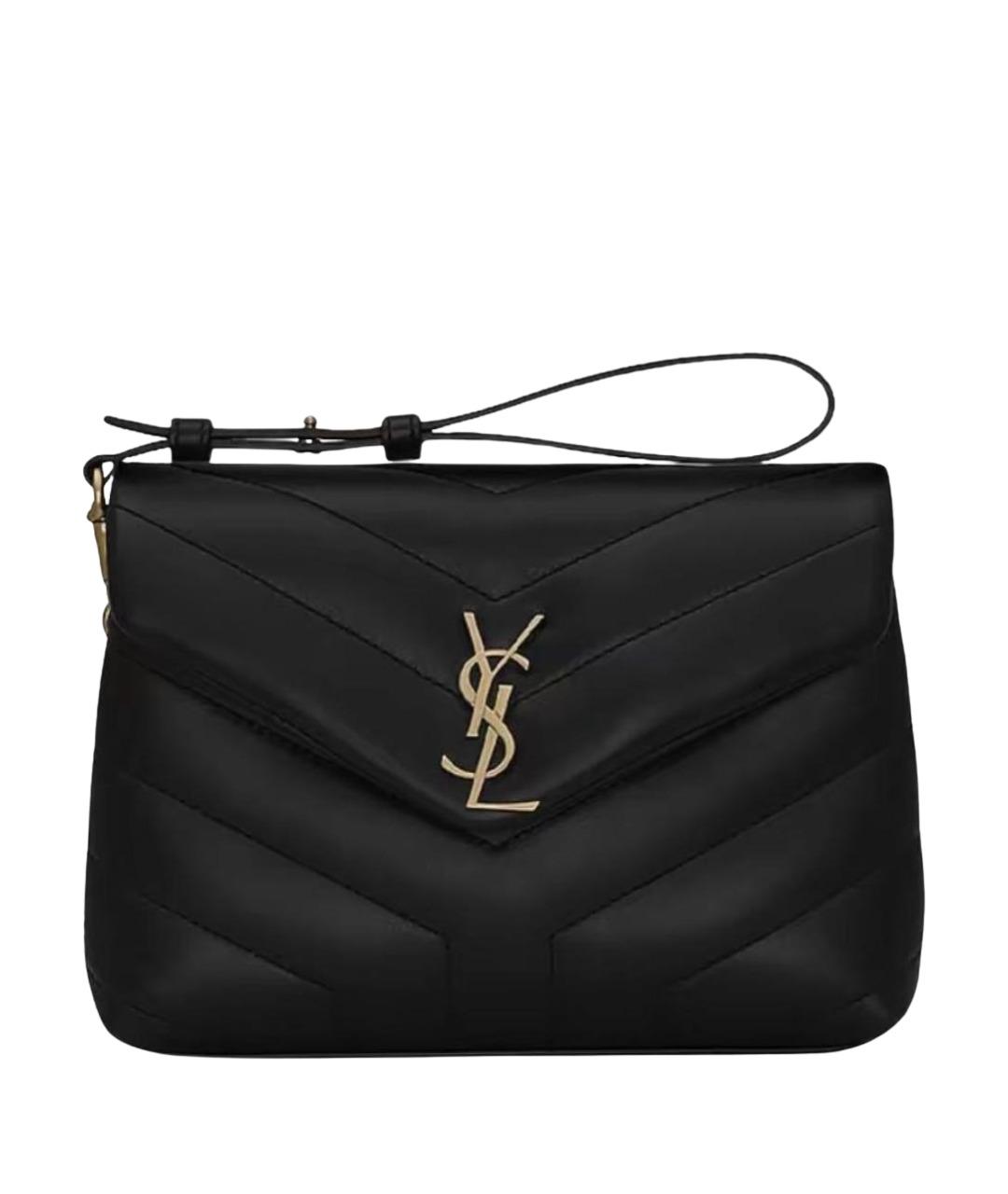 SAINT LAURENT Черная кожаная сумка через плечо, фото 1