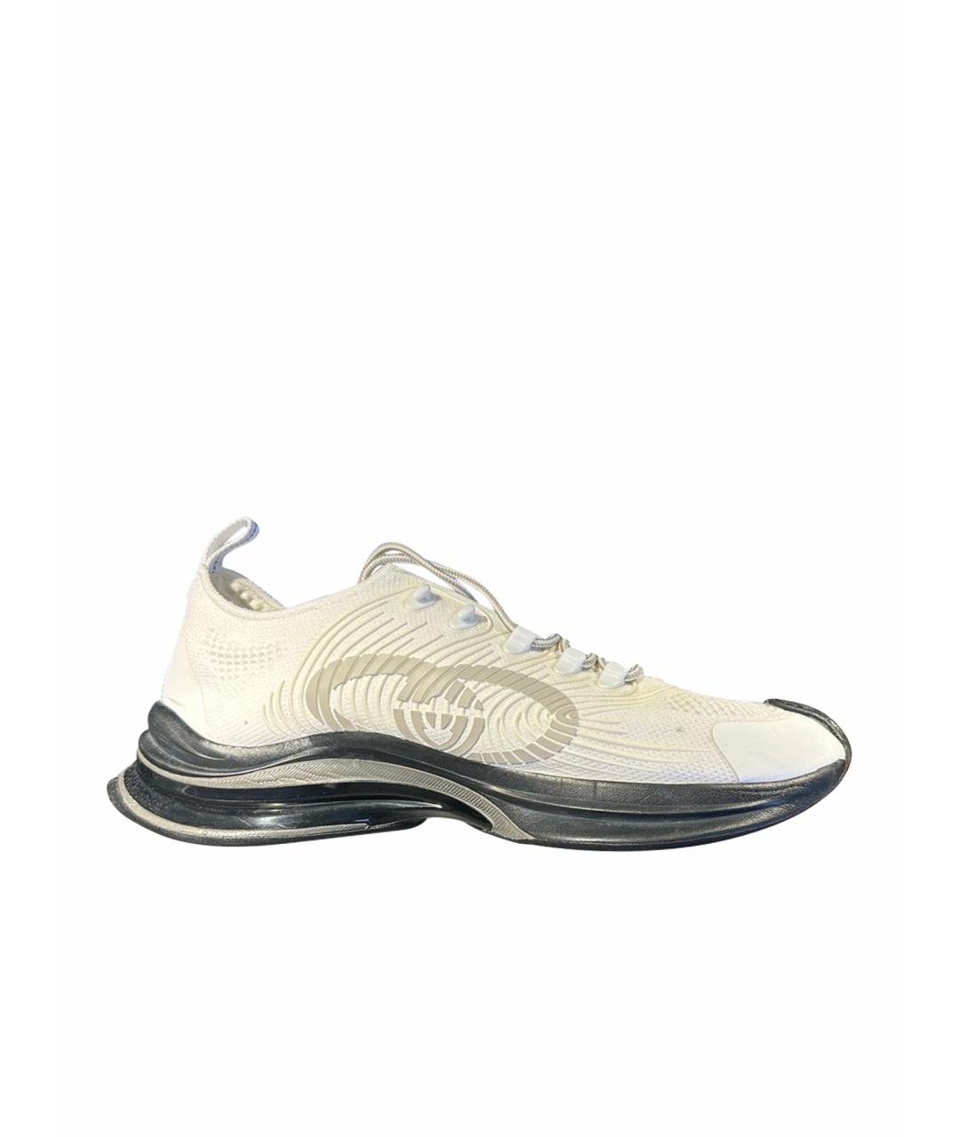 GUCCI Белые синтетические низкие кроссовки / кеды, фото 1