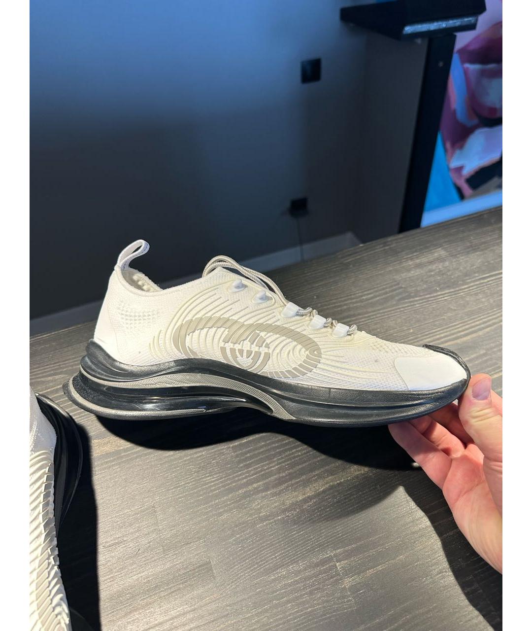 GUCCI Белые синтетические низкие кроссовки / кеды, фото 6