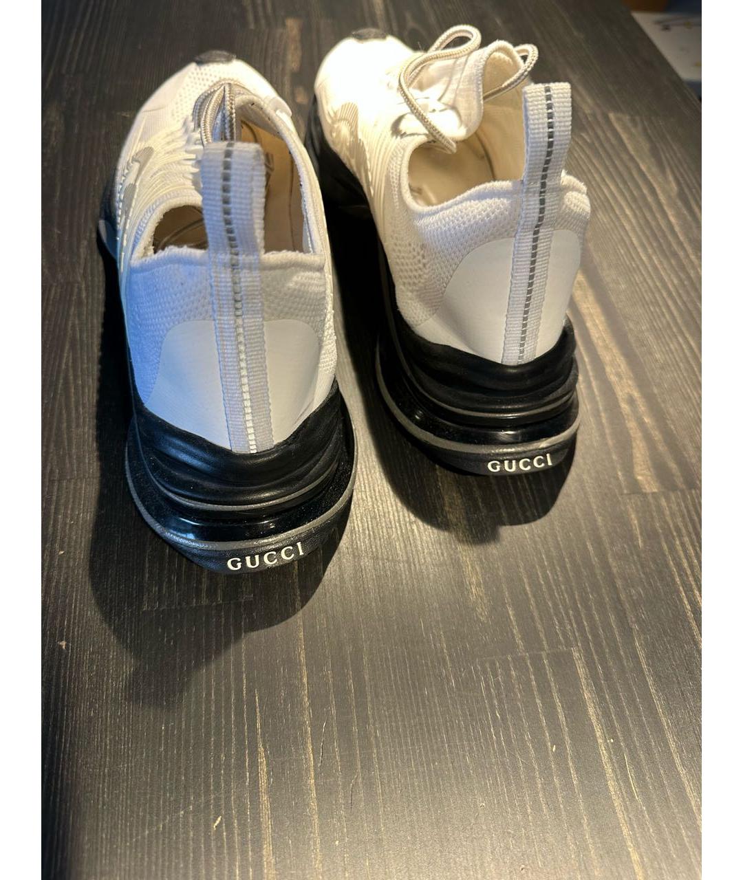 GUCCI Белые синтетические низкие кроссовки / кеды, фото 5