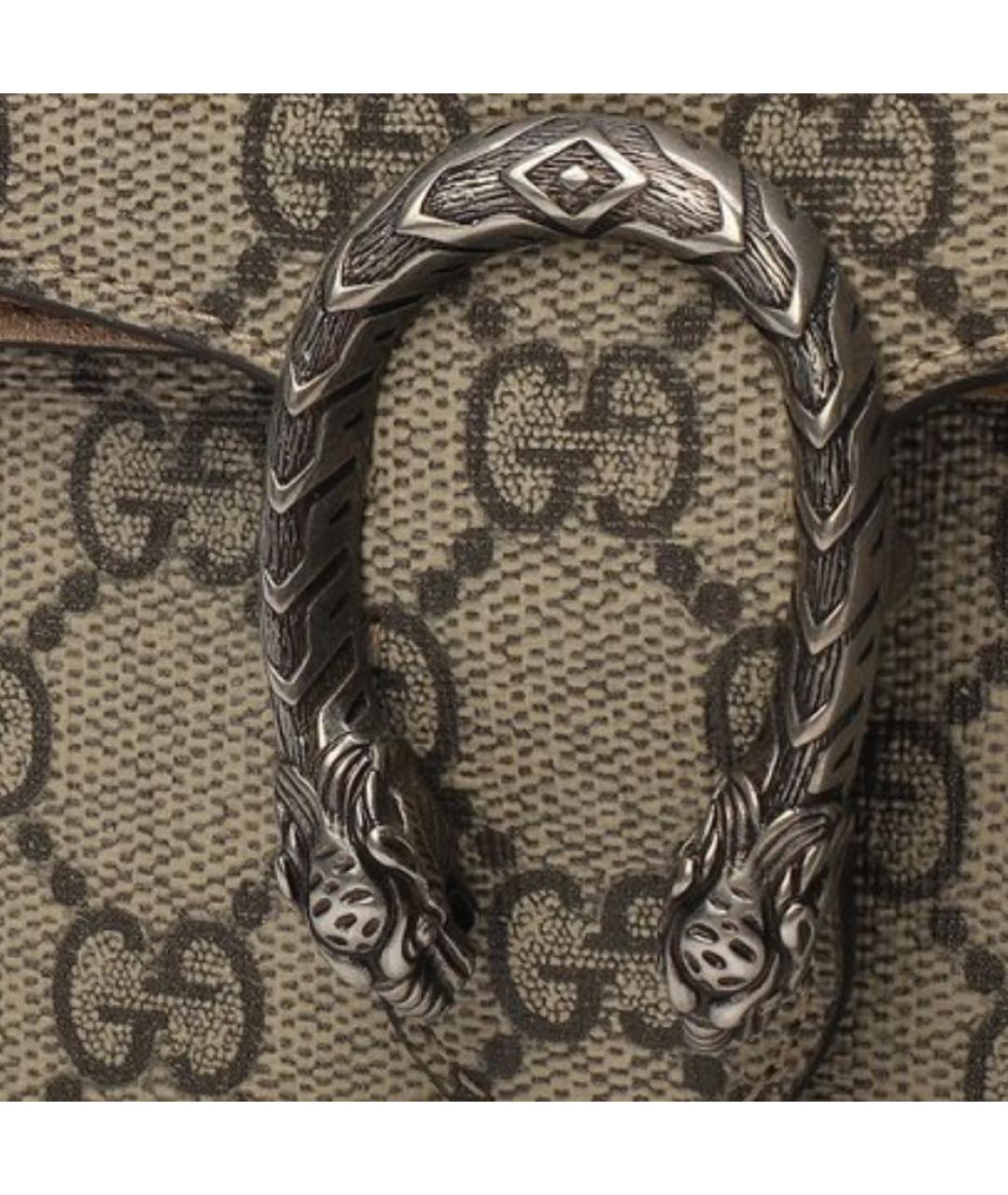 GUCCI Коричневая кожаная сумка через плечо, фото 4