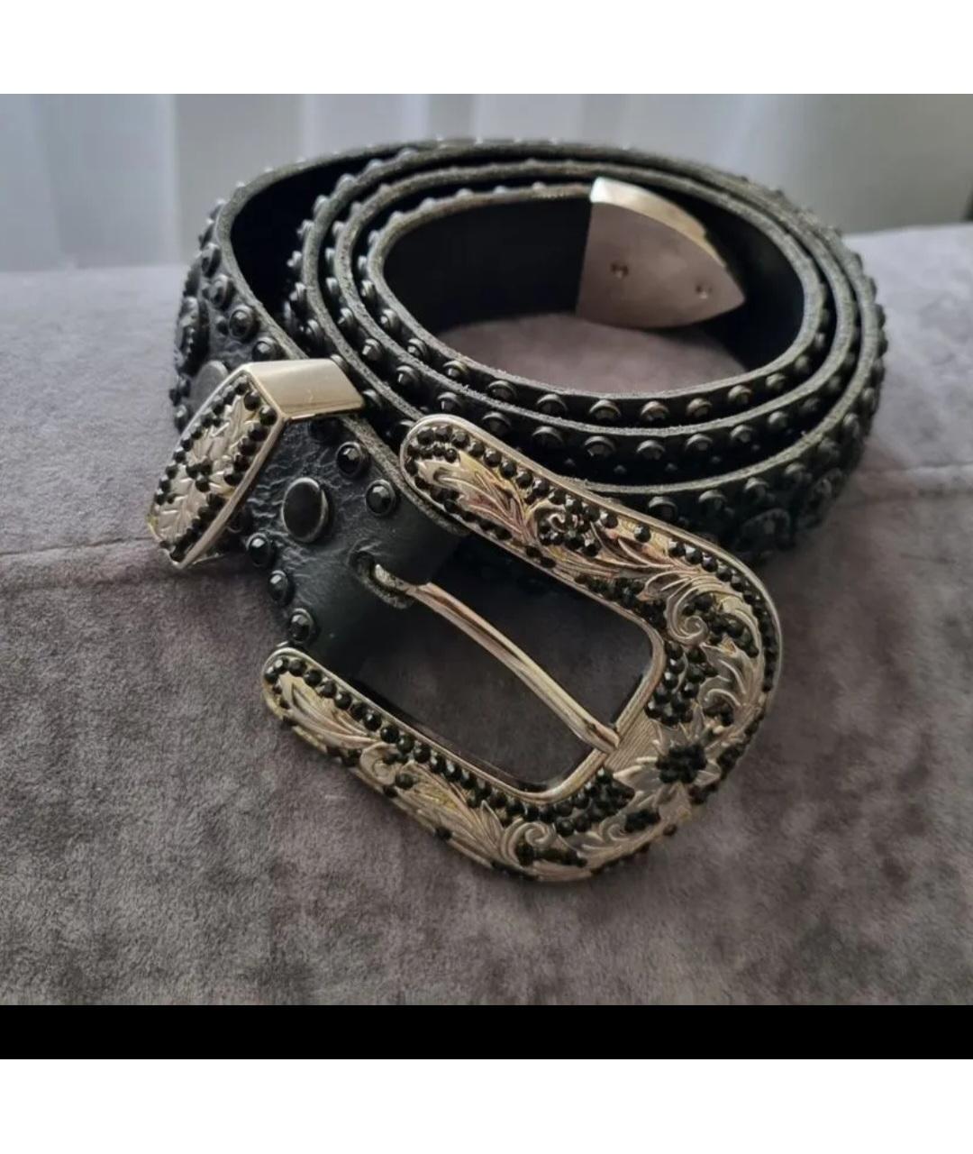 MR & MRS ITALY Черный кожаный ремень, фото 2