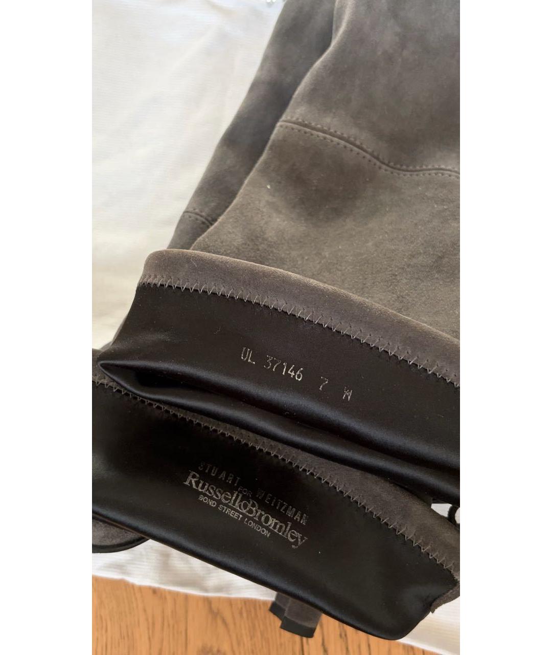 STUART WEITZMAN Антрацитовые замшевые ботфорты, фото 7