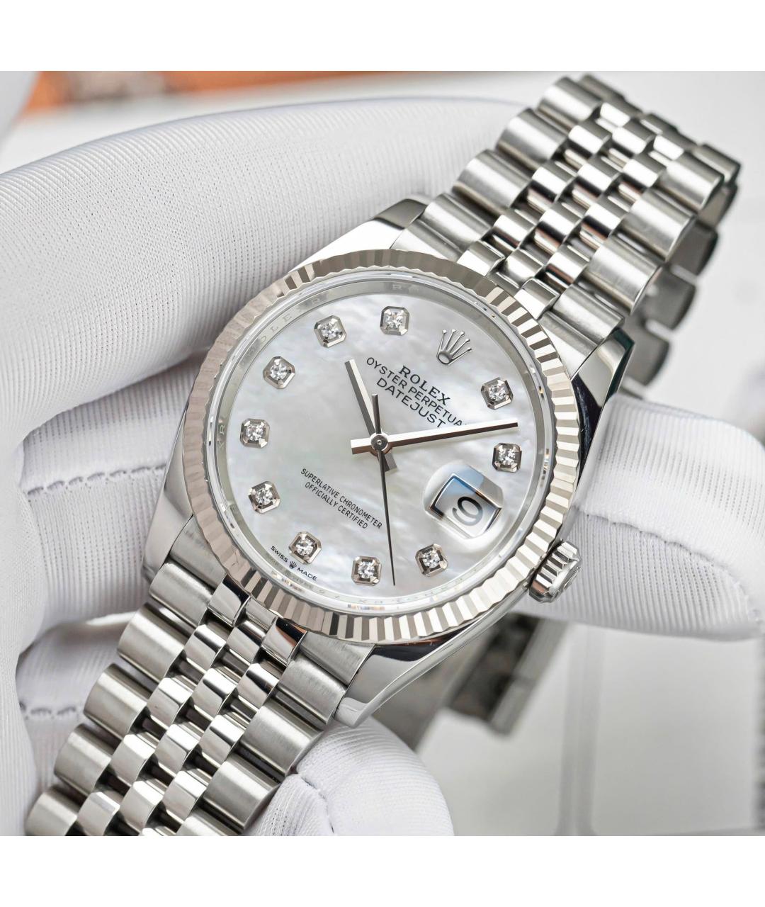 ROLEX Серебряные часы из белого золота, фото 3