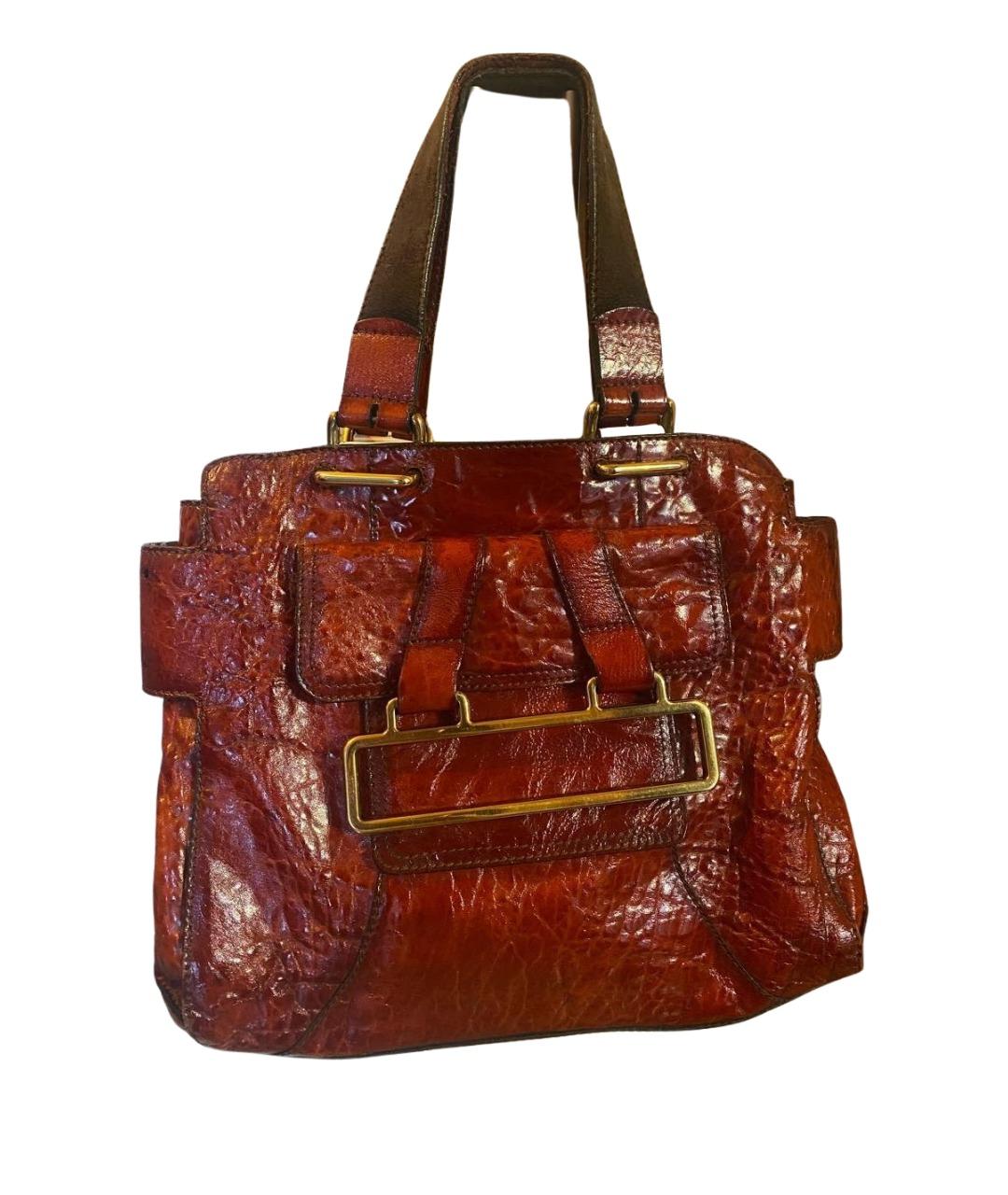 CHLOE Красная кожаная сумка с короткими ручками, фото 1