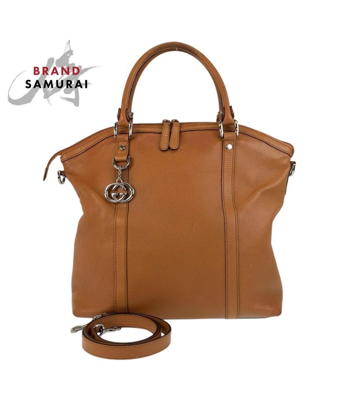 GUCCI Коричневая кожаная сумка через плечо, фото 9