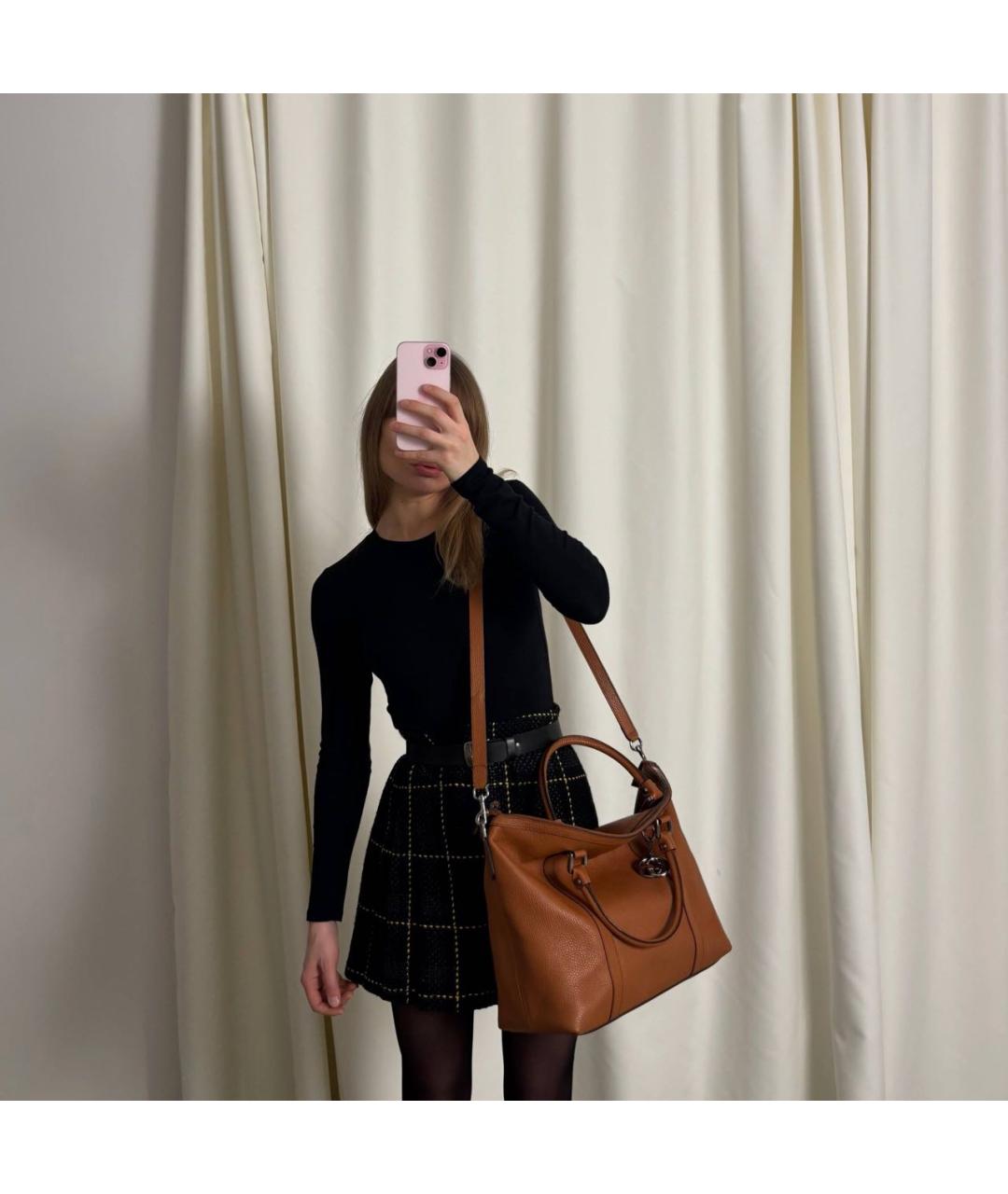 GUCCI Коричневая кожаная сумка через плечо, фото 2