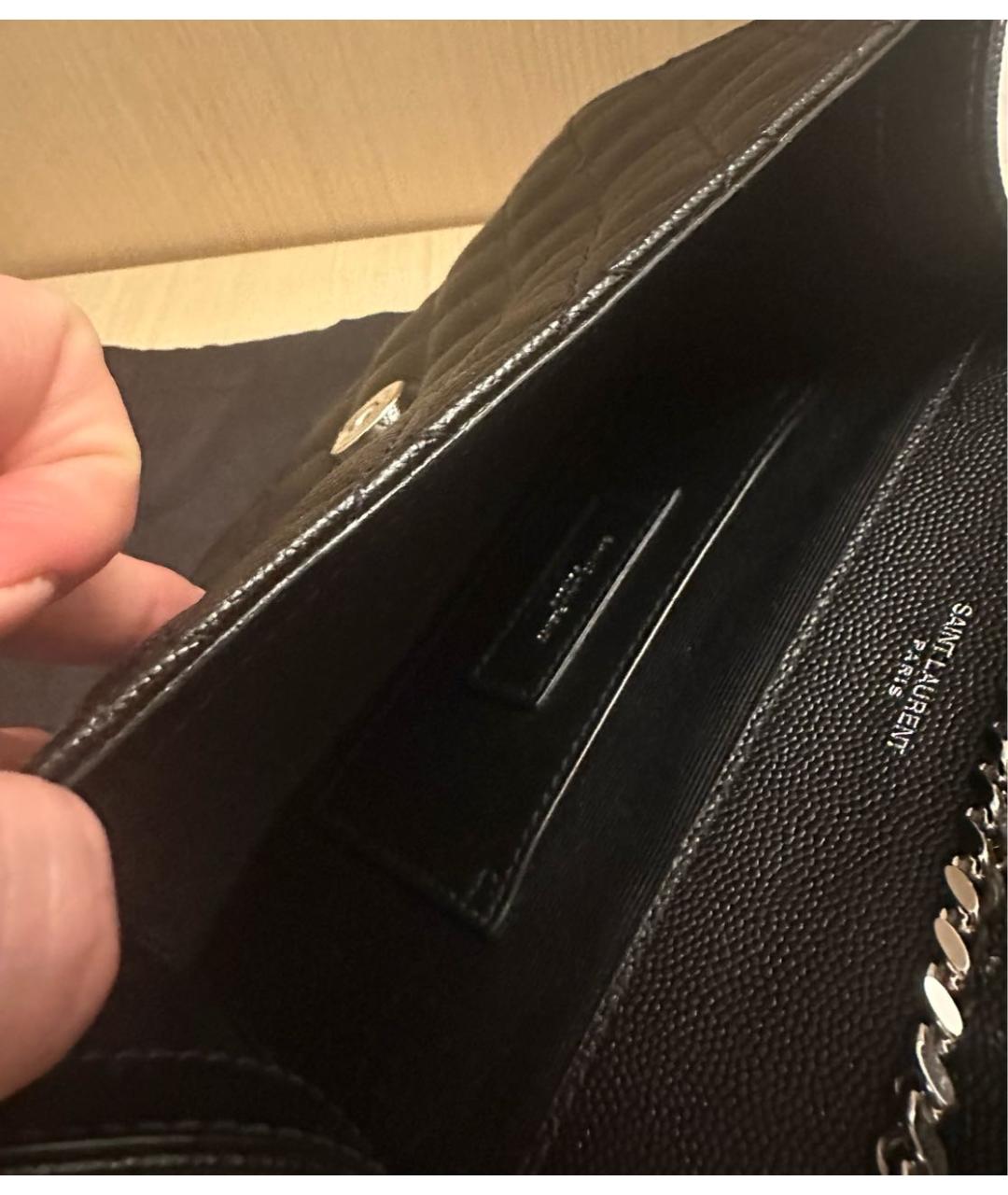 SAINT LAURENT Черная кожаная сумка через плечо, фото 4
