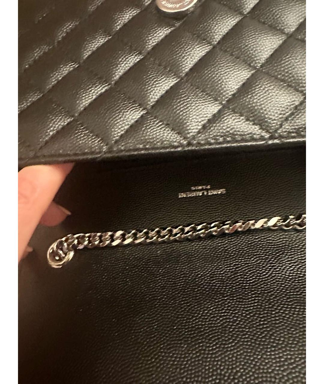 SAINT LAURENT Черная кожаная сумка через плечо, фото 5