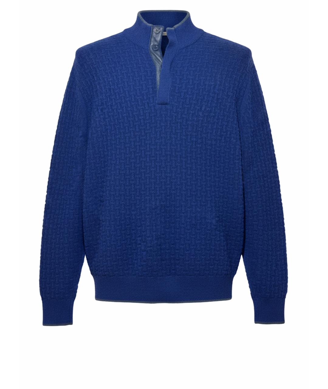 STEFANO RICCI Синий кашемировый джемпер / свитер, фото 1